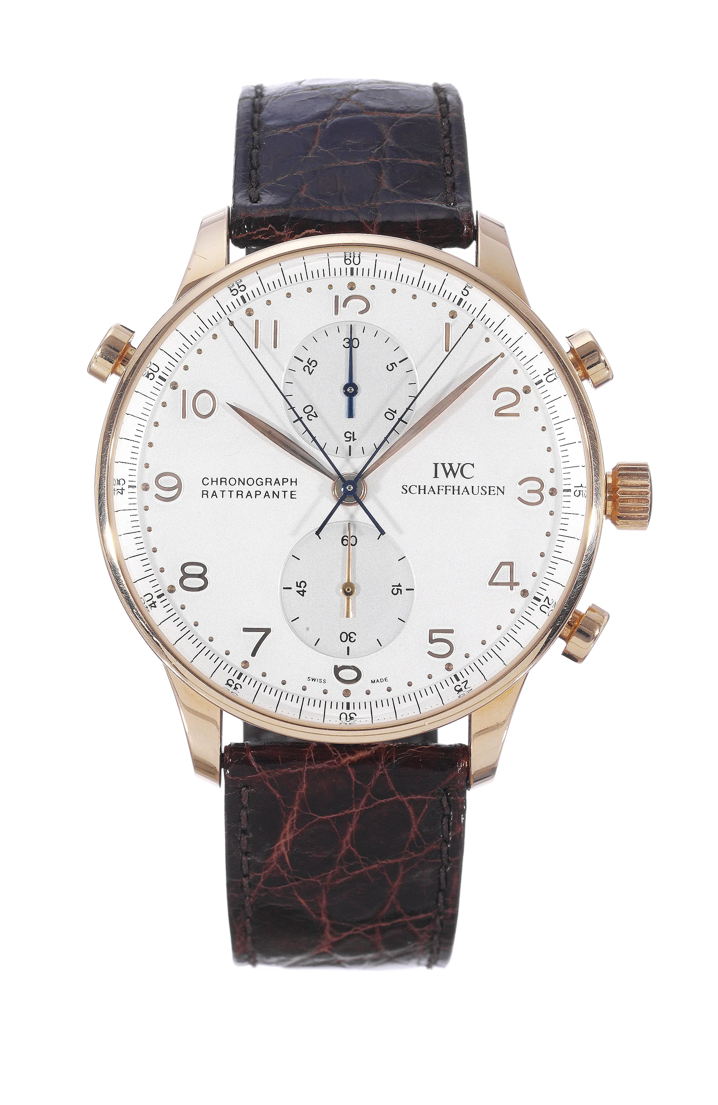 IWC Portuguese Chronograph 3712 41mm Rose gold Silver