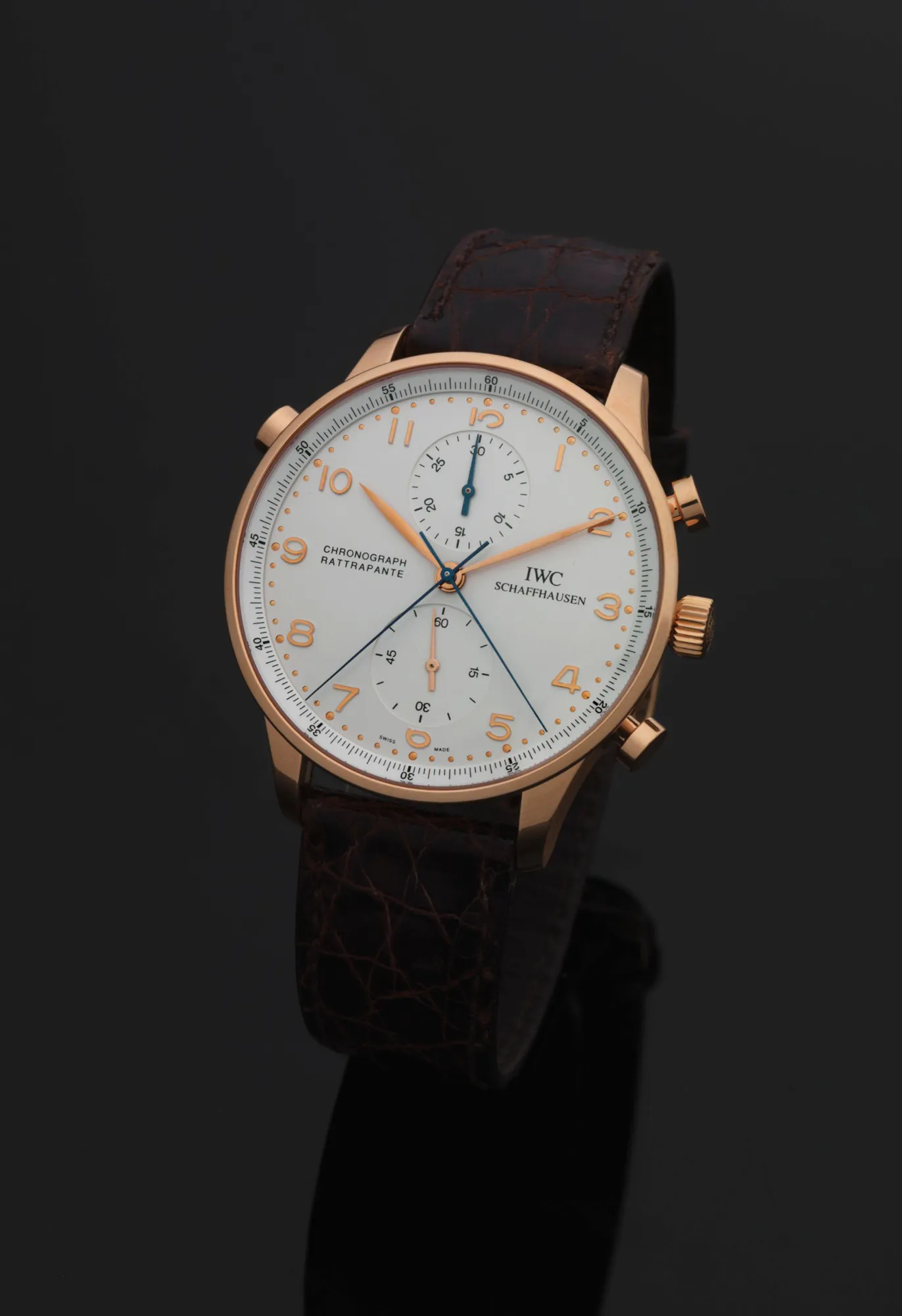 IWC Portuguese Chronograph 3712 41mm Rose gold Silver