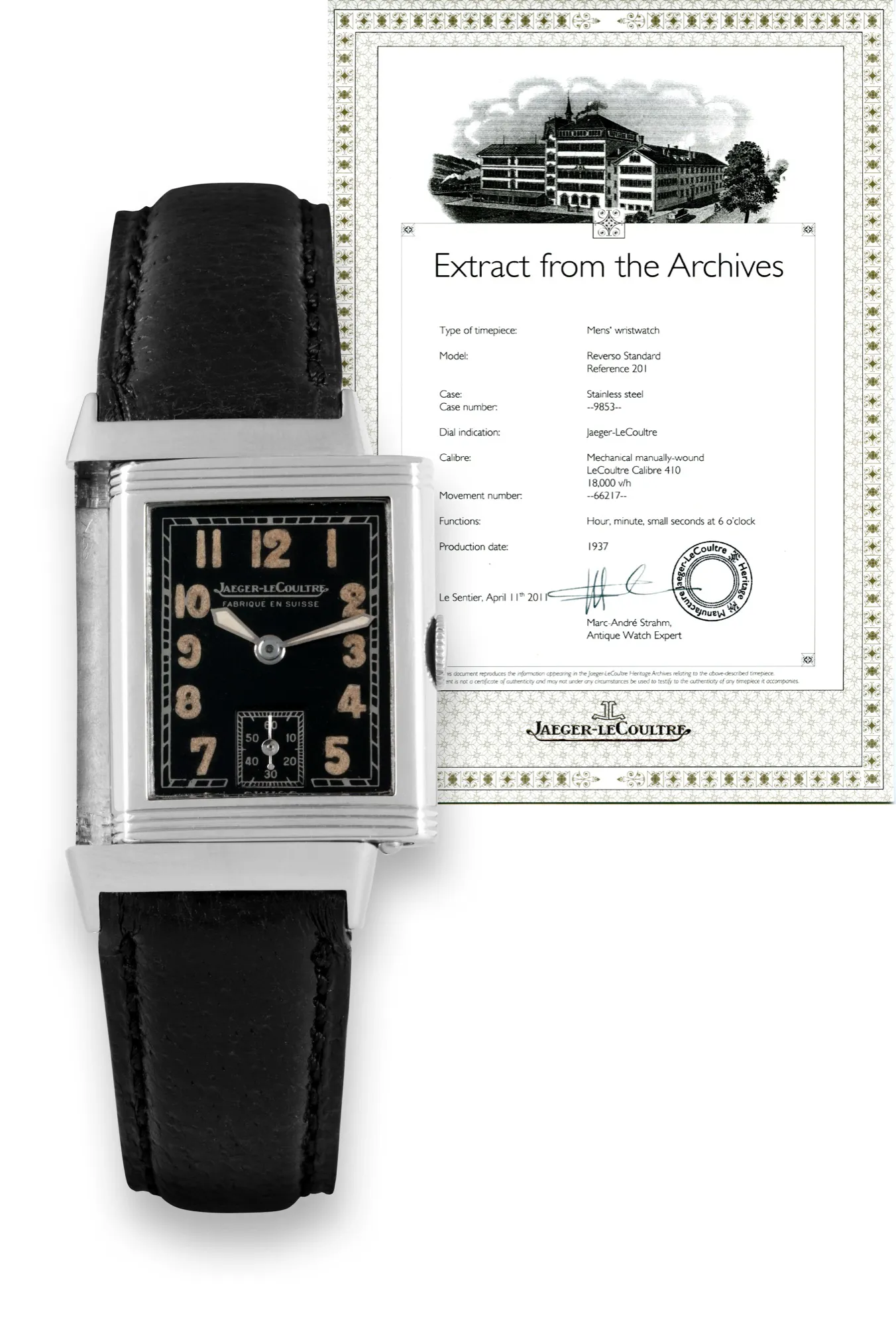 Jaeger-LeCoultre Reverso 201 23mm Stainless steel Black