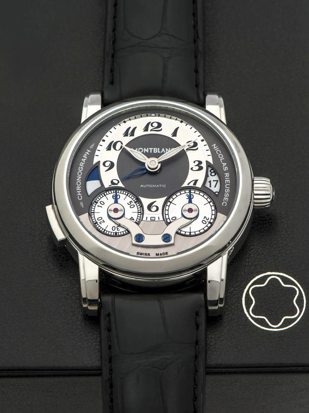 Montblanc Nicolas Rieussec 7138 43mm Stainless steel Black and white