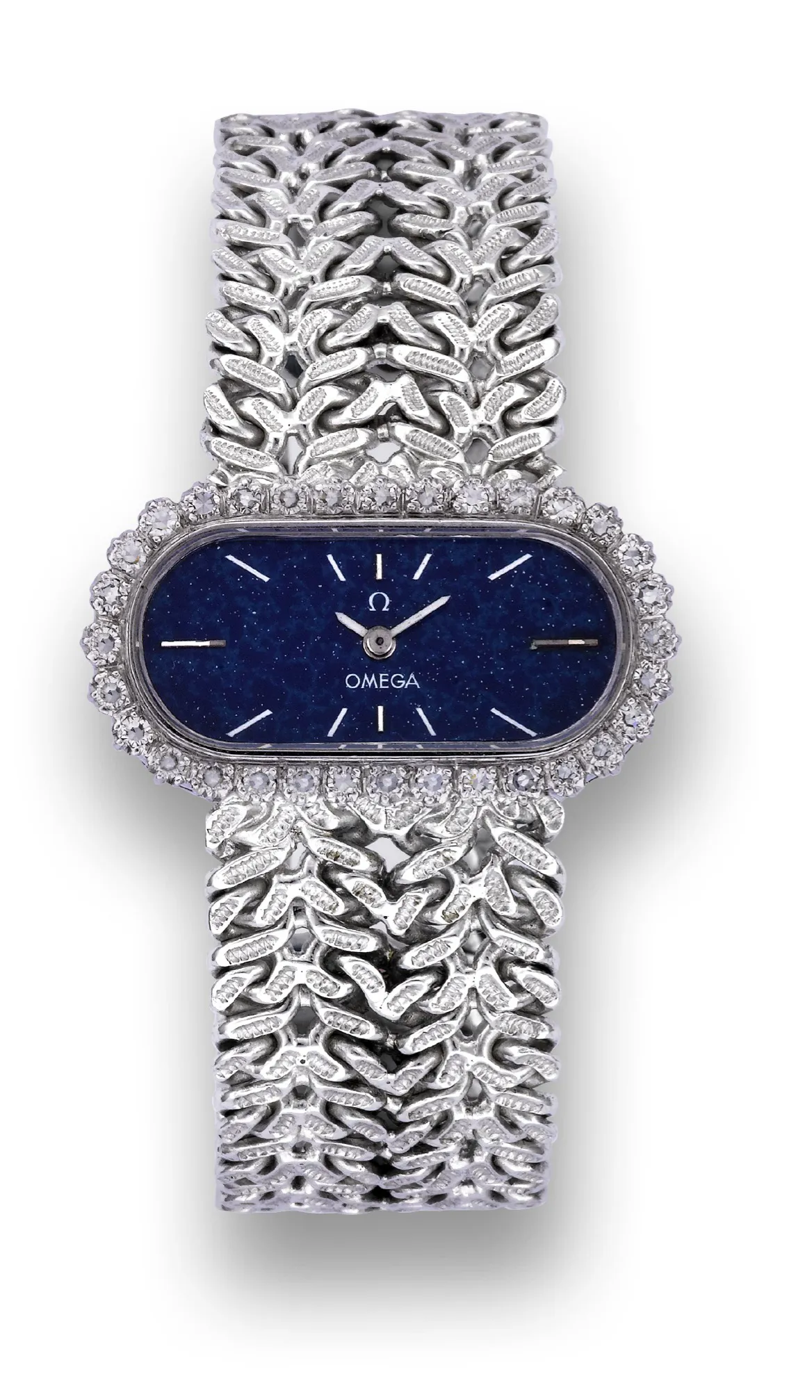 Omega 1031 28mm White gold Lapis lazuli