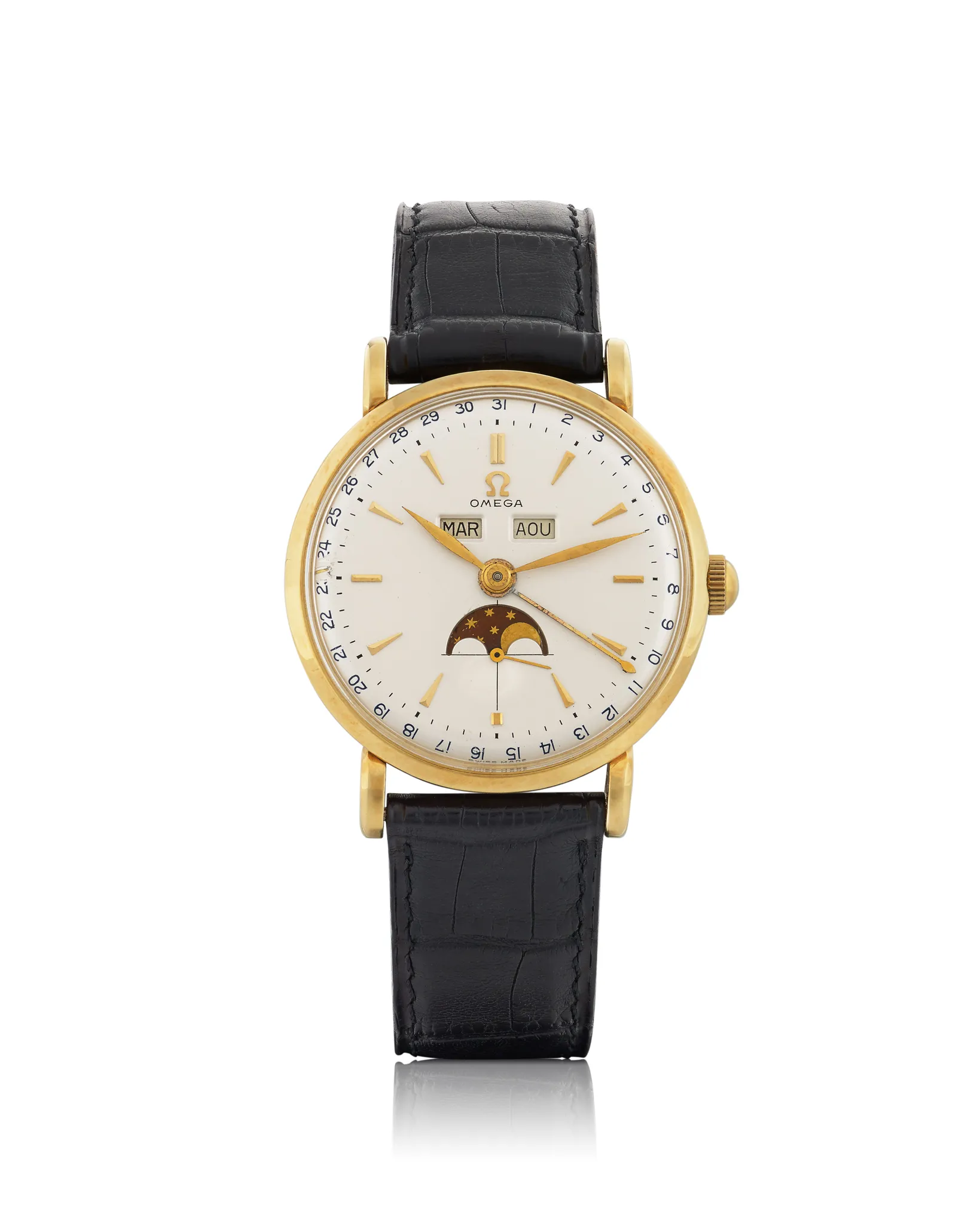 Omega 2473 34.5mm Yellow gold White