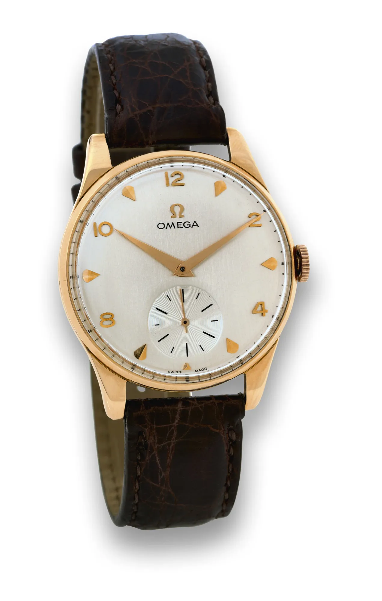 Omega 2896 36mm Rose gold matte silver