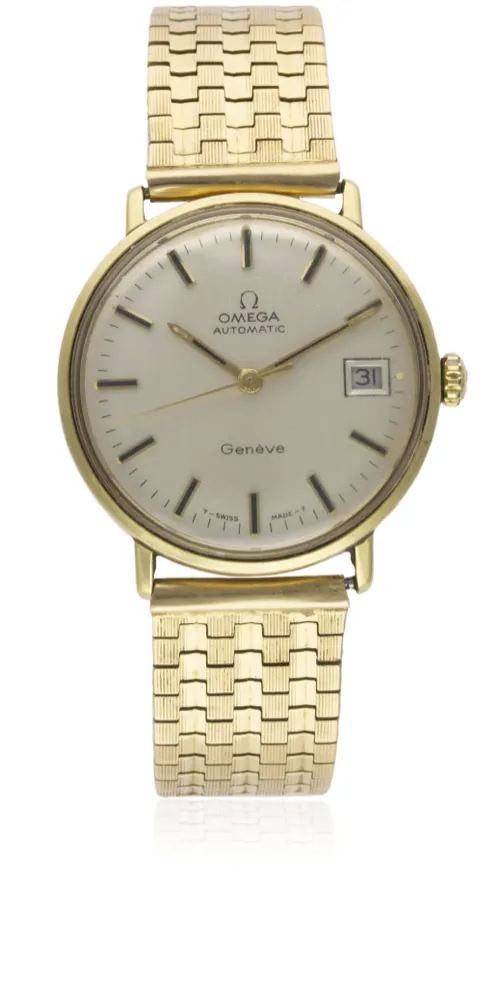 Omega Genève 166.033 35mm 18k solid gold White