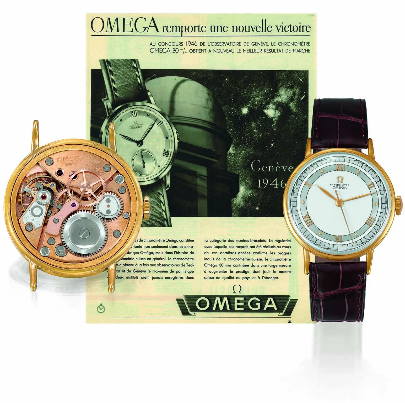 Omega OT 2367 35.5mm Yellow gold Silver