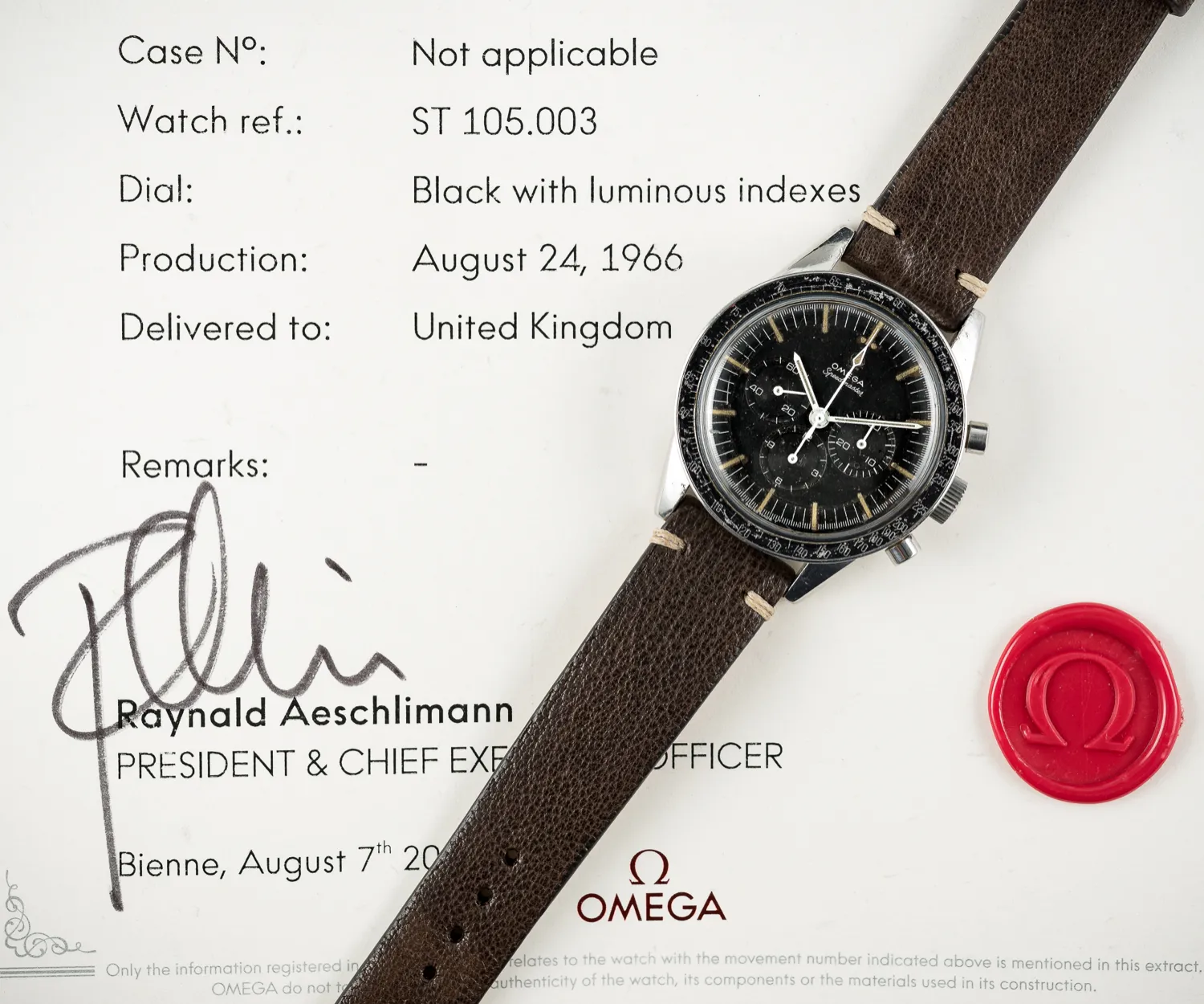 Omega Speedmaster Ed White 105.003-65 40mm Stainless steel Black 1