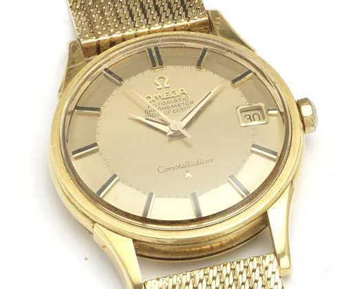 Omega 34mm Yellow gold Champagne