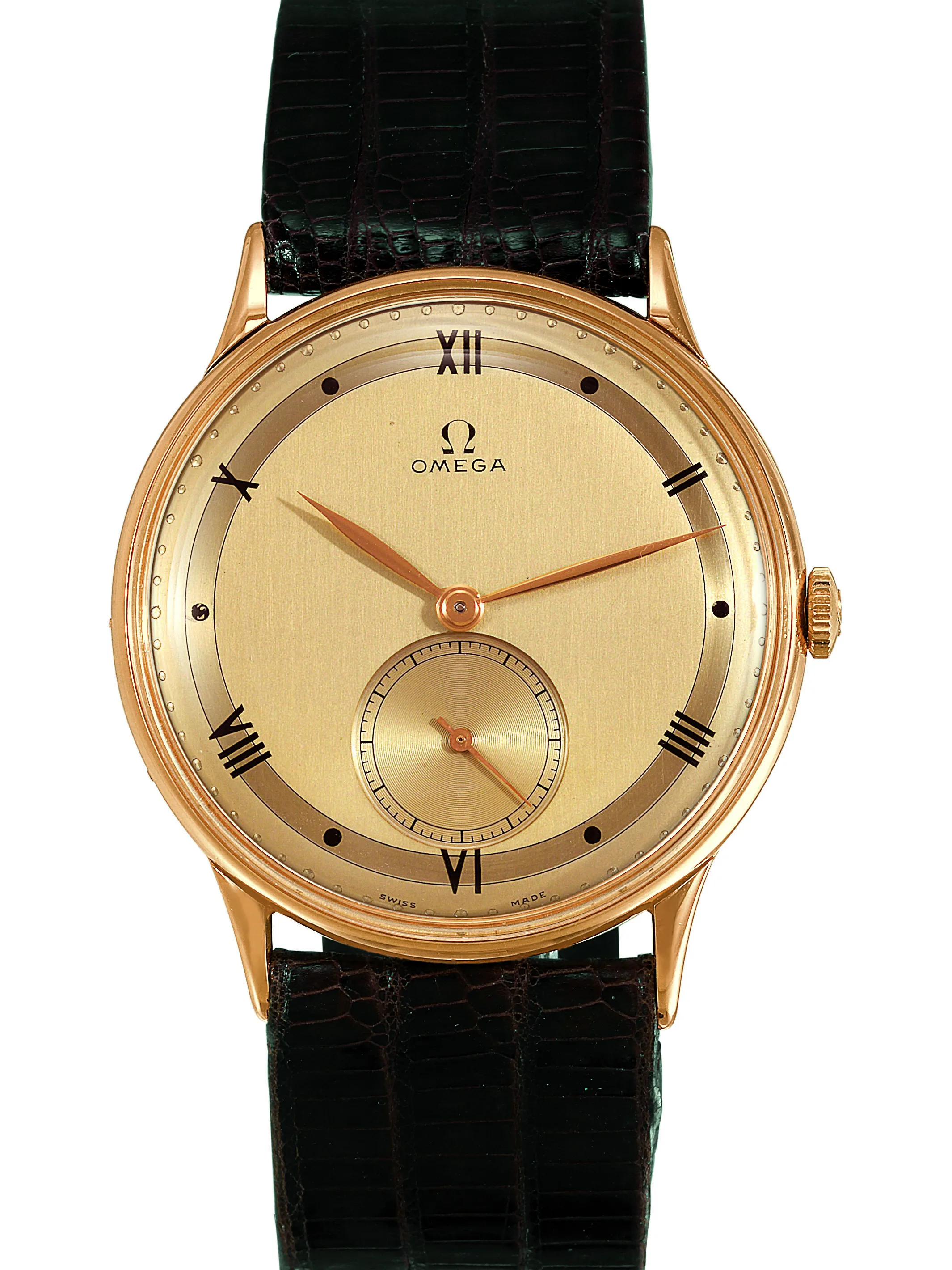 Omega 35mm Rose gold Gilt dial