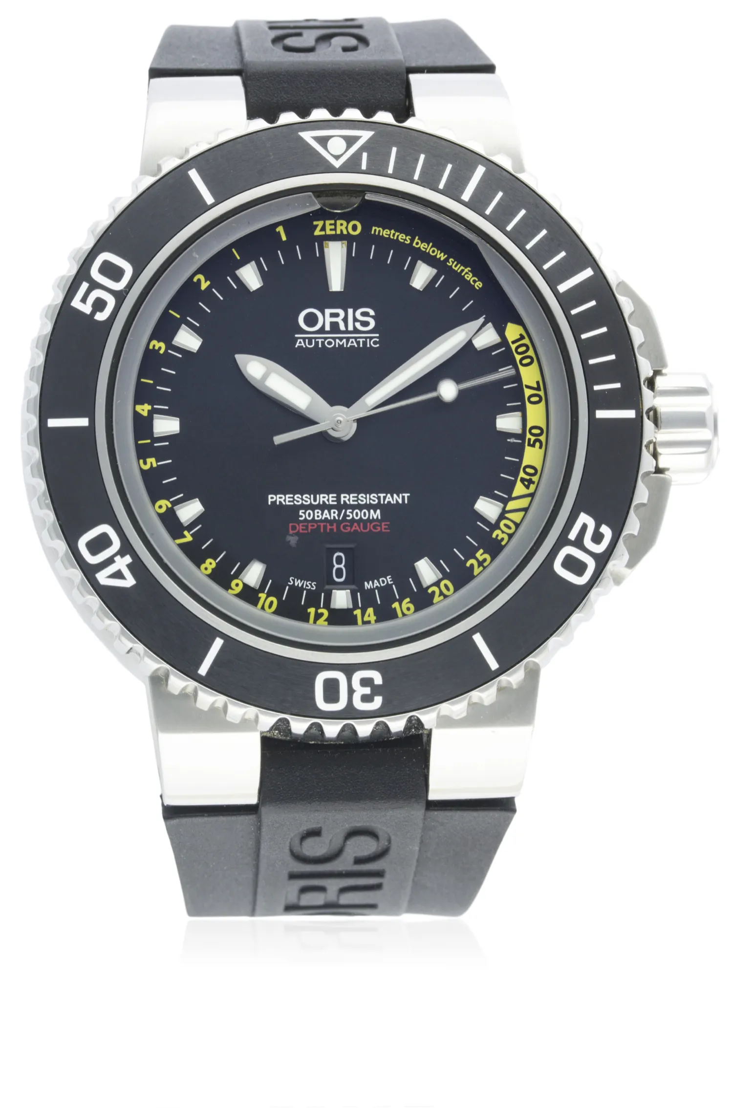 Oris Aquis Depth Gauge 7675 46mm Stainless steel Black