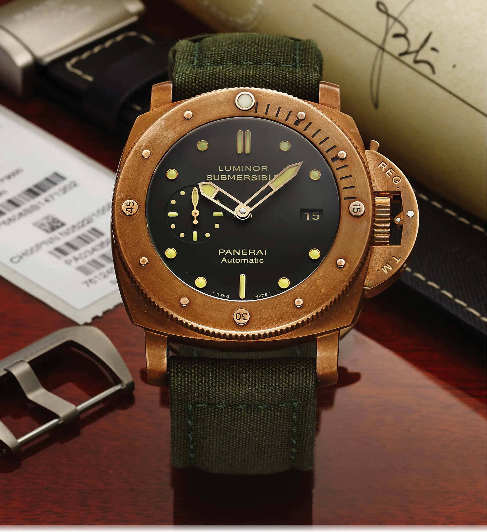 Panerai Luminor Submersible PAM 00382 47mm Titanium Green