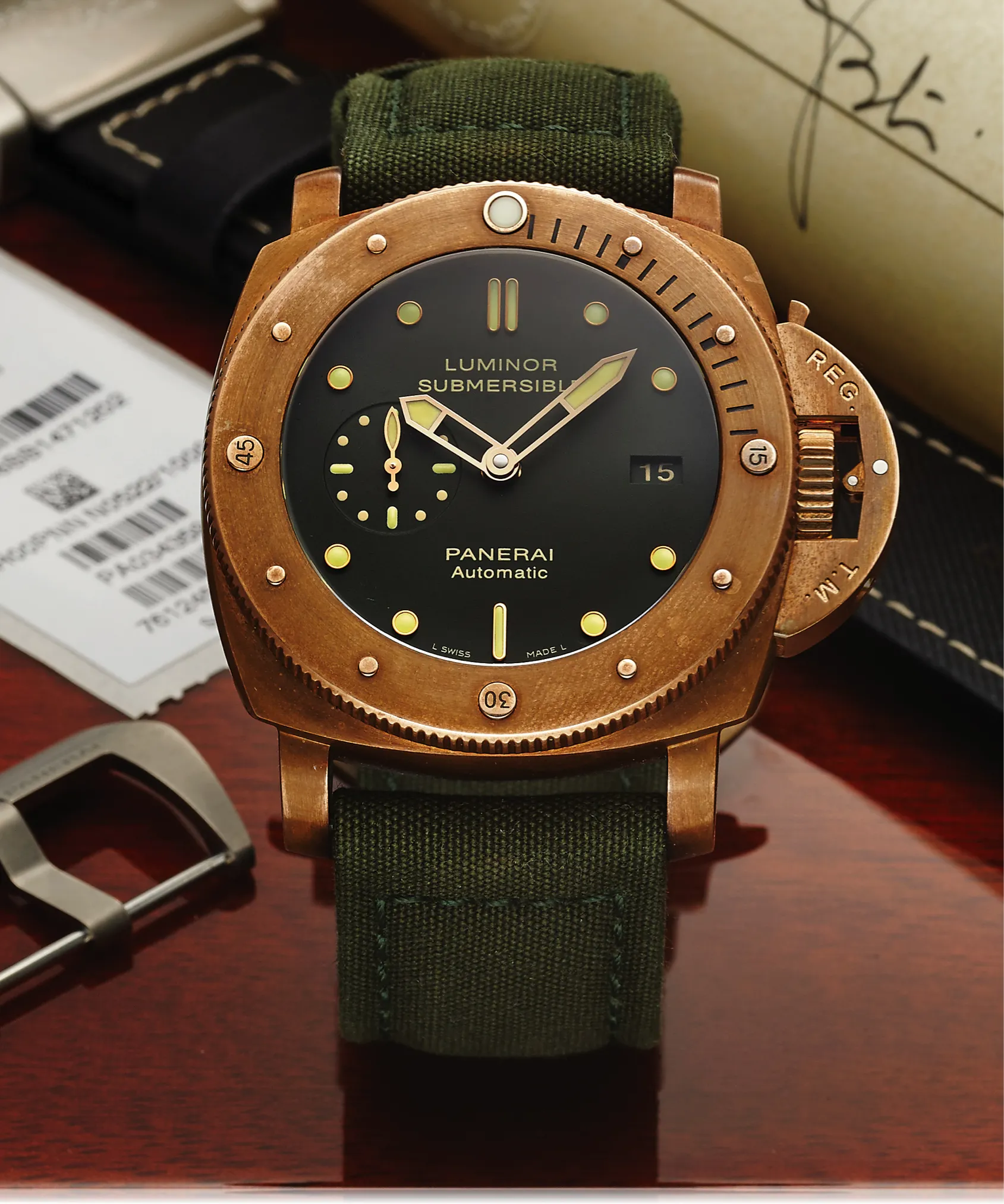 Panerai Luminor Submersible PAM 00382 47mm Bronze and Titanium Green