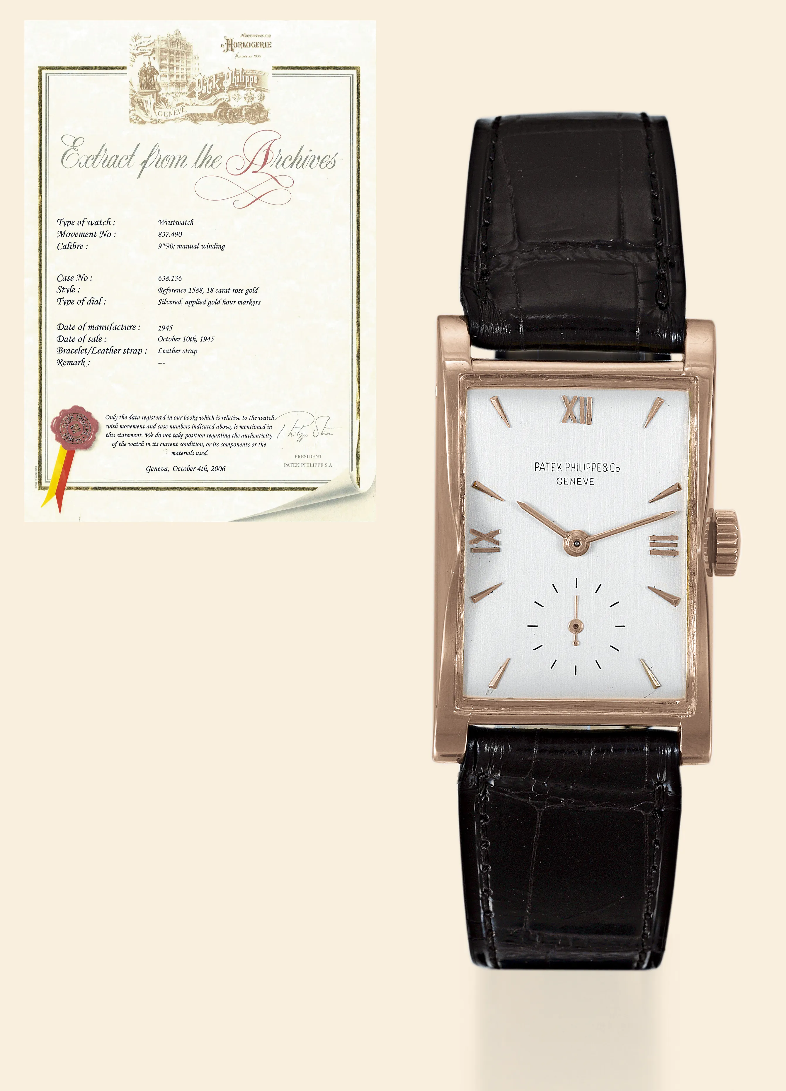 Patek Philippe 1588 22mm Rose gold Silver