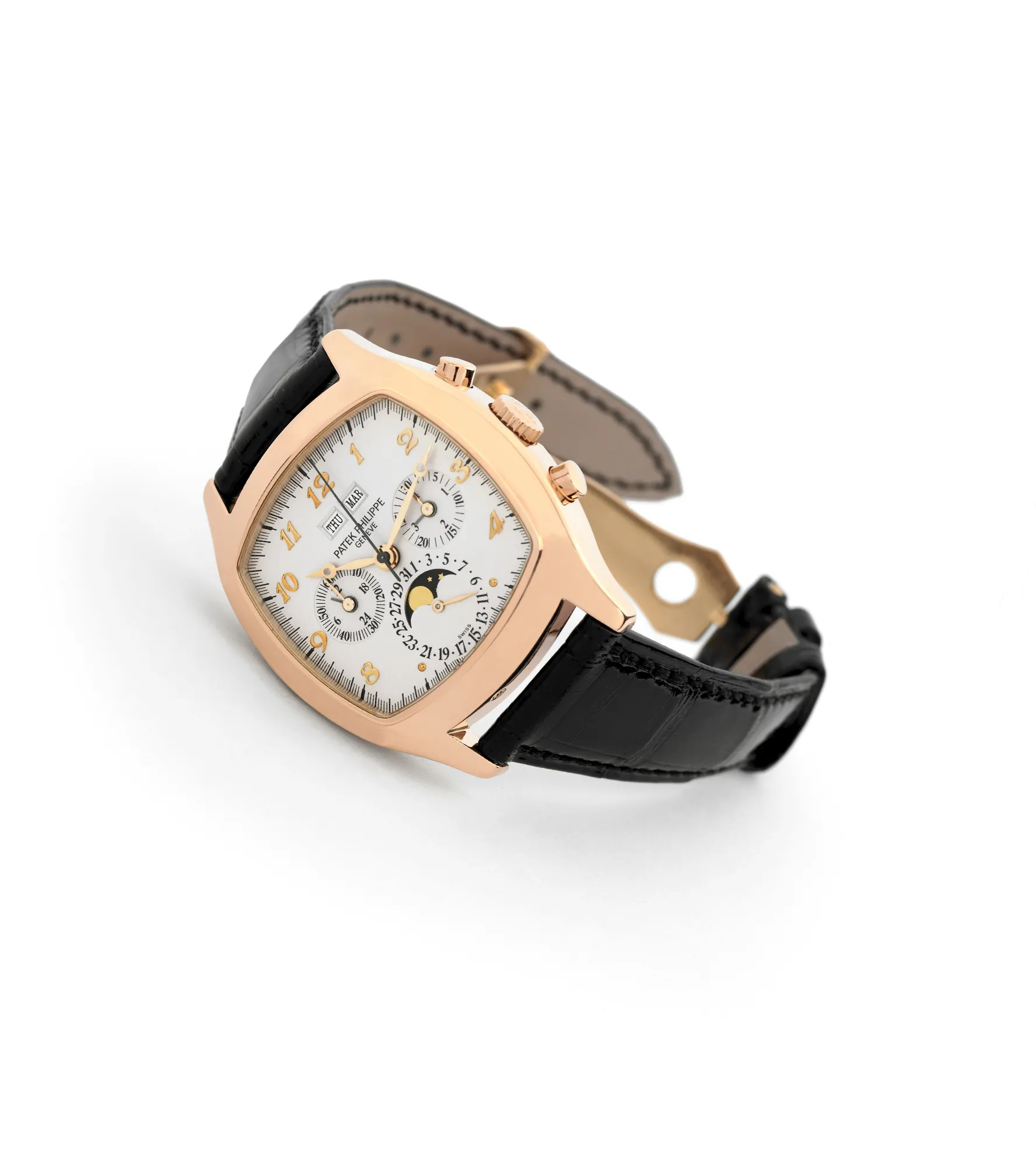 Patek Philippe Perpetual Calendar Chronograph 5020R 37mm Rose gold Silver