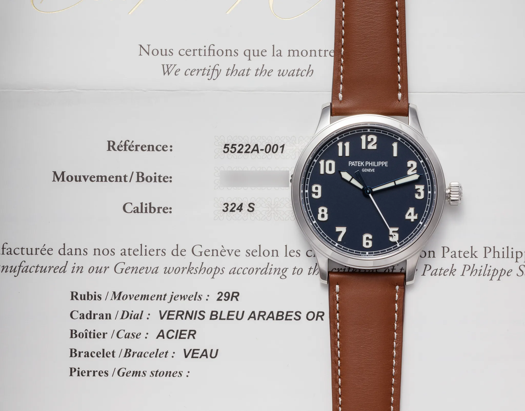 Patek Philippe 5522A-001 42mm Stainless steel Blue