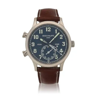 Patek Philippe Calatrava Pilot Travel Time 5524G-001 42mm White gold Blue