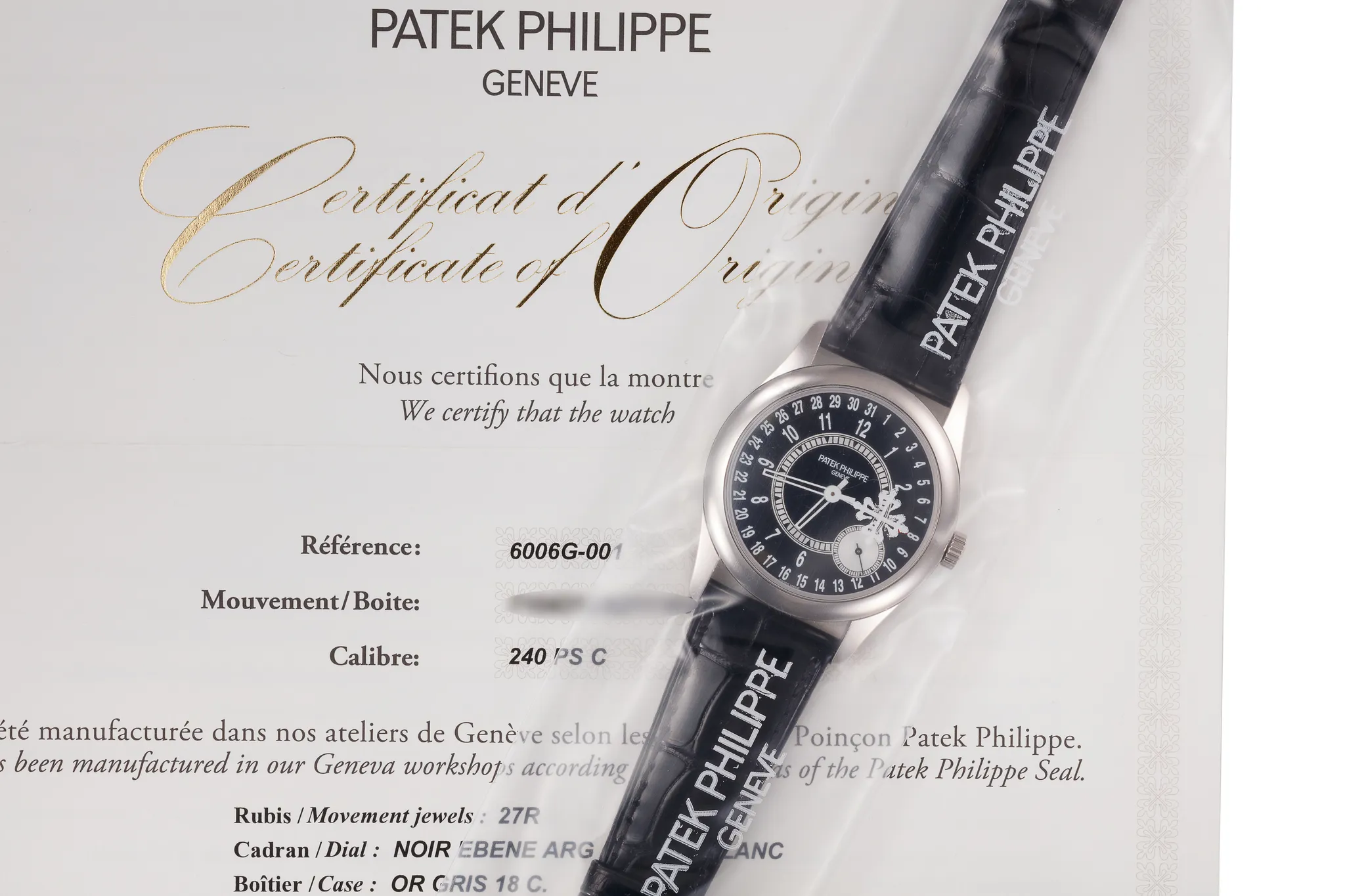 Patek Philippe 6006G-001 39mm Black