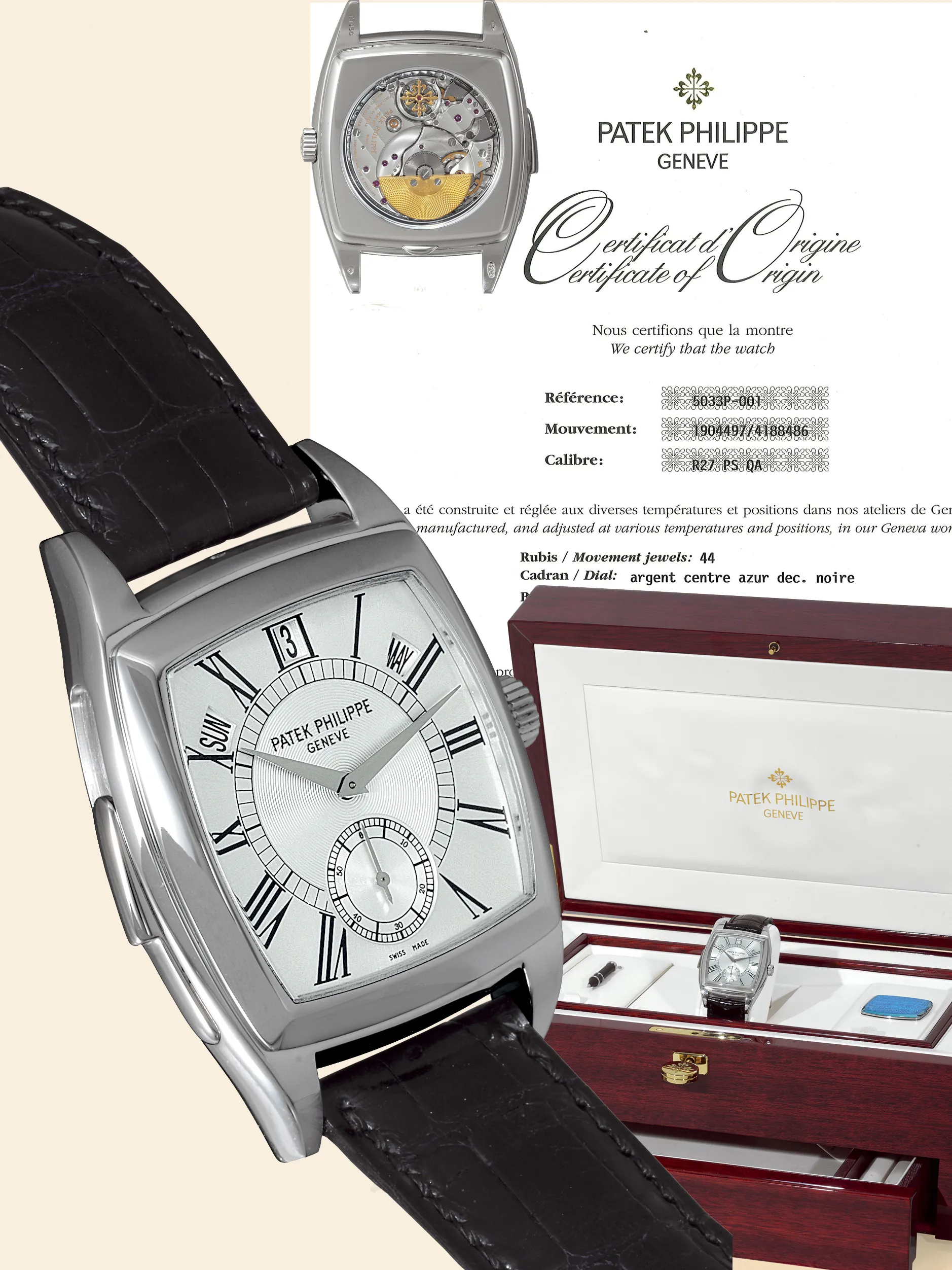 Patek Philippe Annual Calendar 5033P-001 14mm Platinum Silver