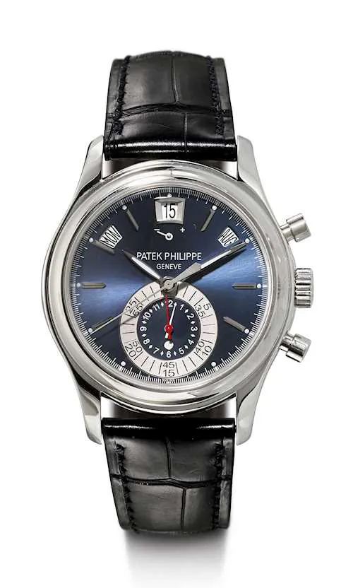 Patek Philippe Annual Calendar Chronograph 5960P 40.5mm Platinum Blue