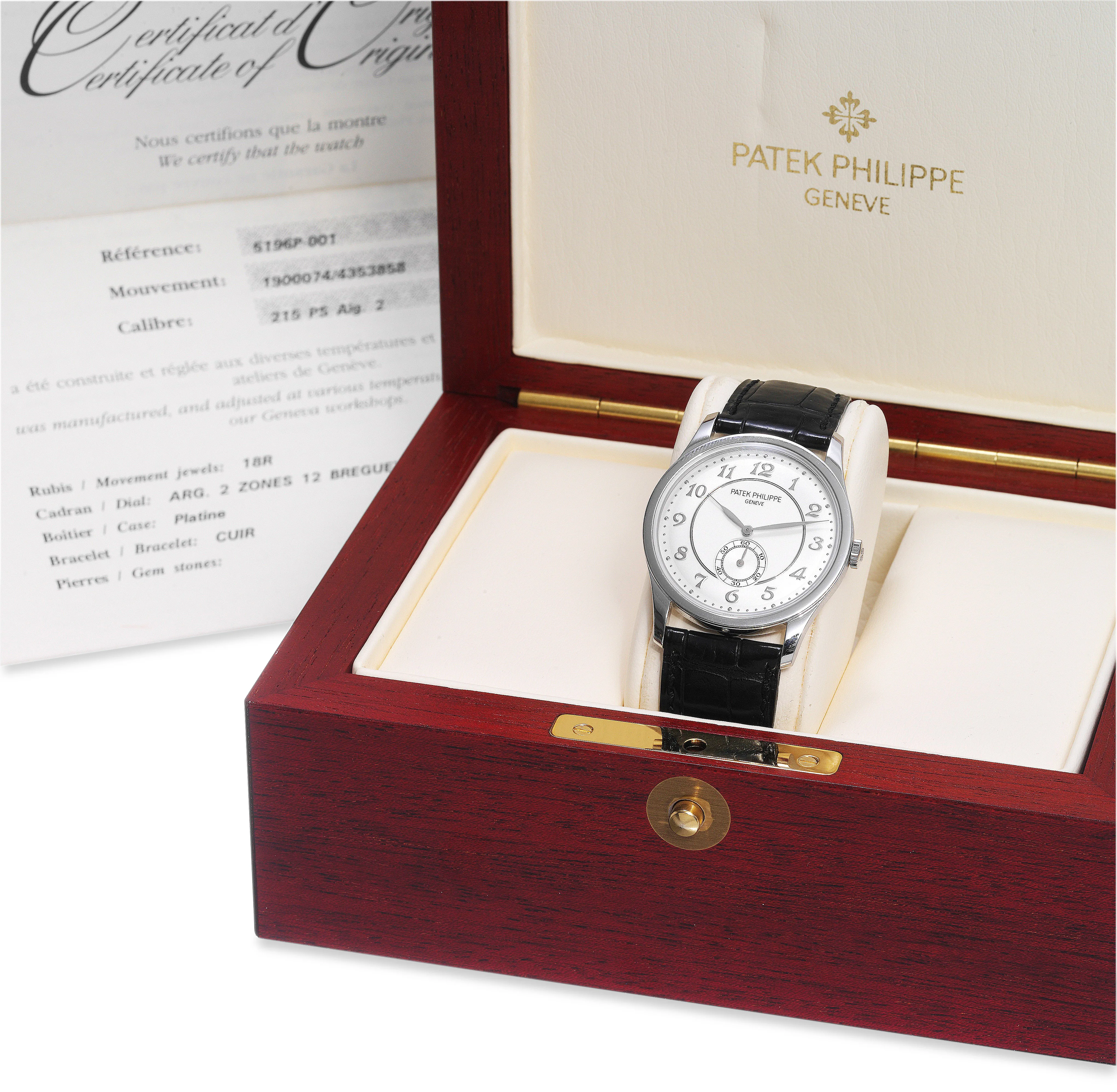 Patek Philippe Calatrava 5196P 37mm Platinum Silver