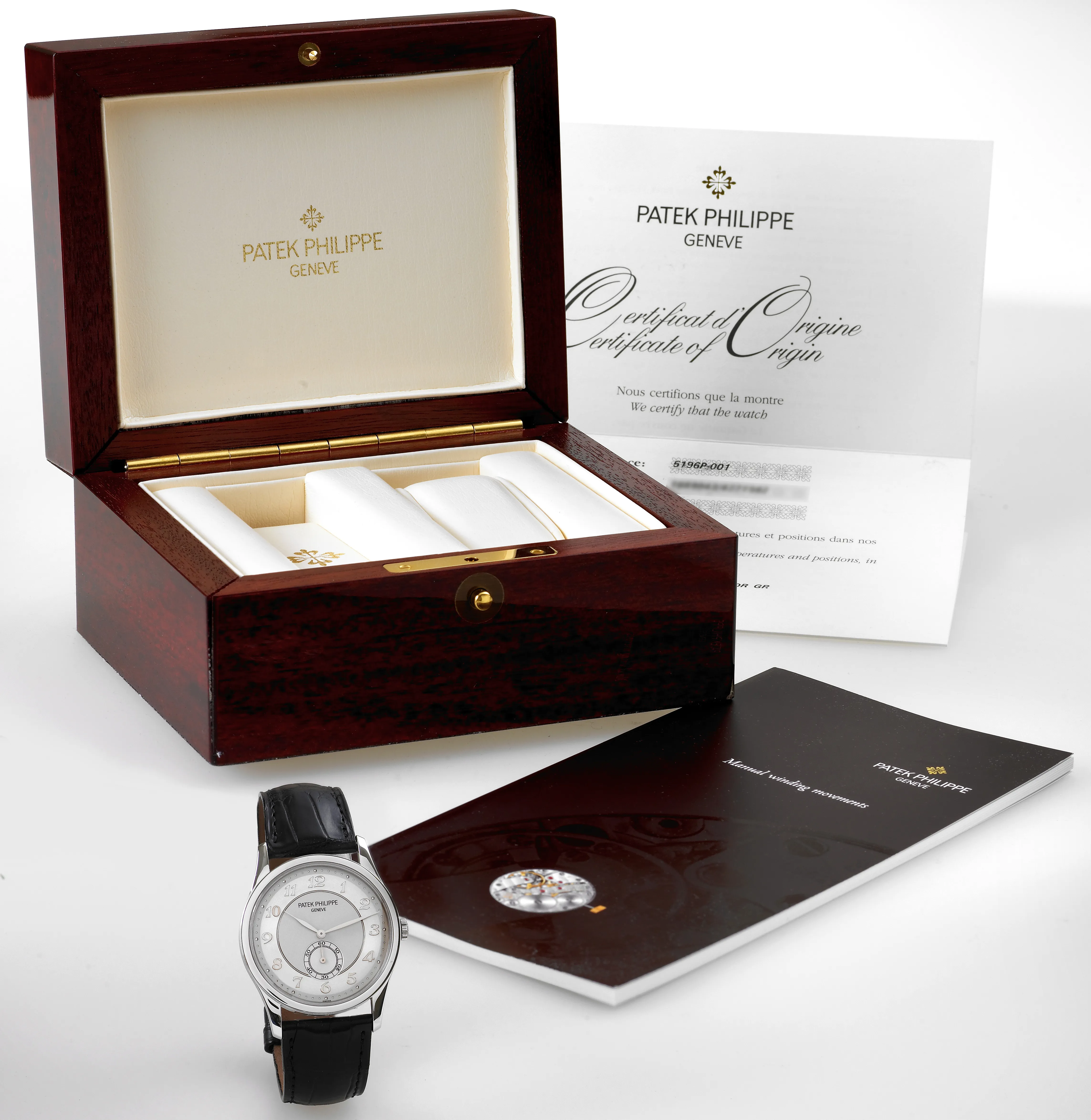 Patek Philippe Calatrava 5196P 37mm Platinum Silver