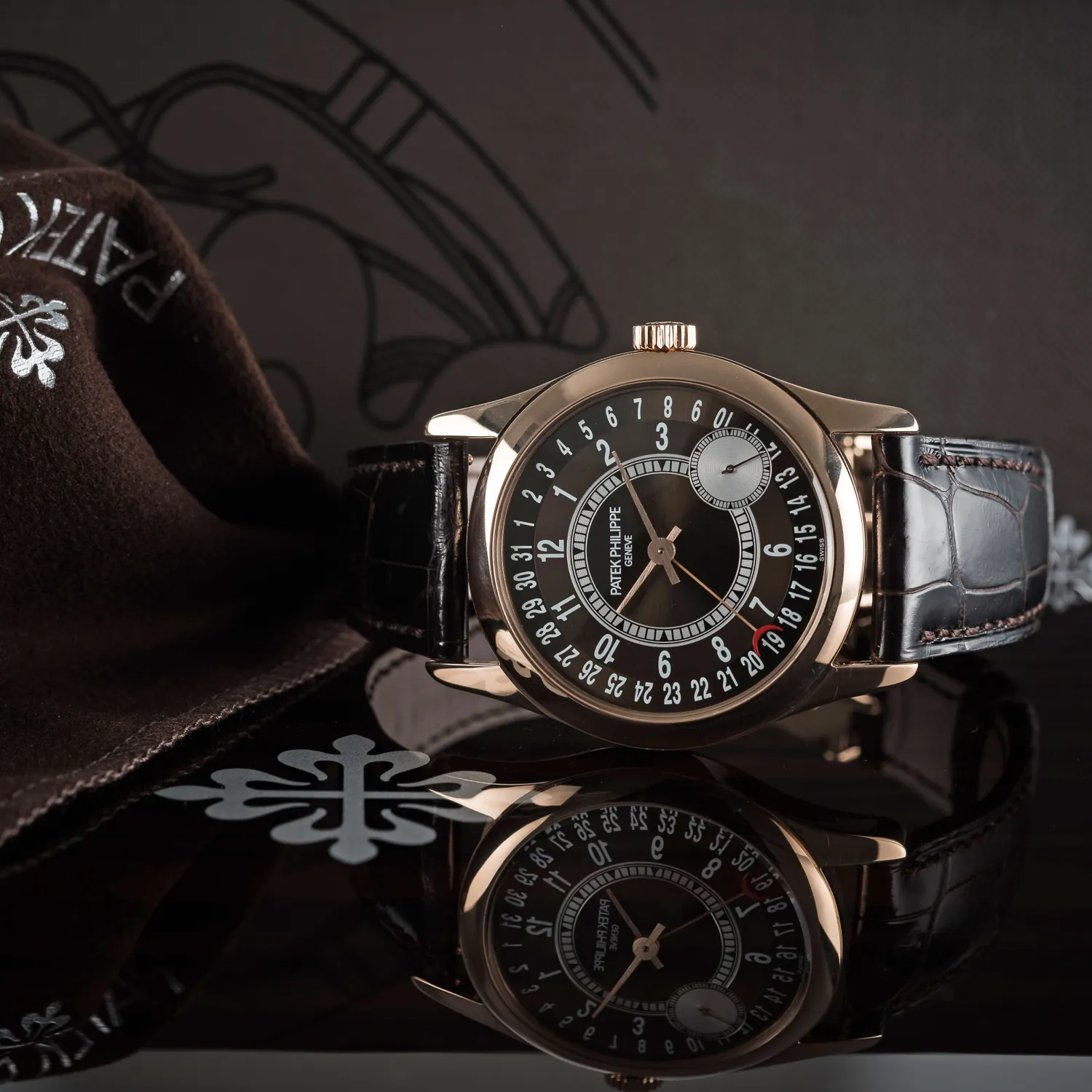 Patek Philippe Calatrava 6000R 37mm Rose gold Brown 1