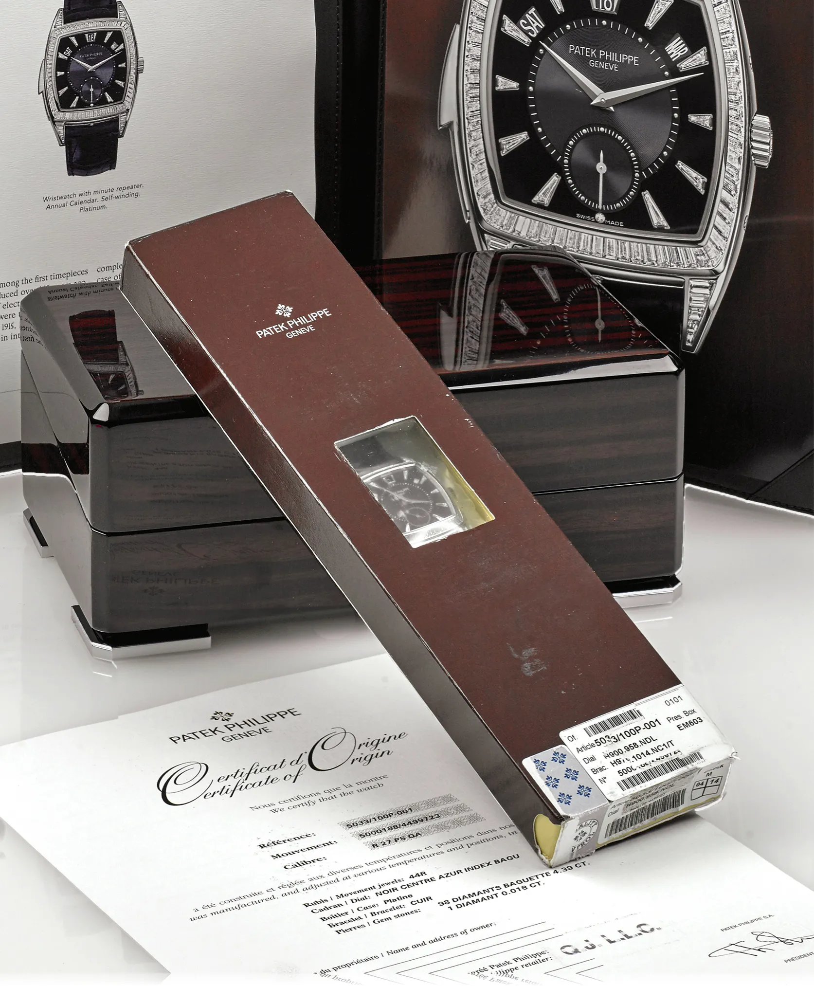 Patek Philippe Annual Calendar 5033 39.5mm Platinum Black