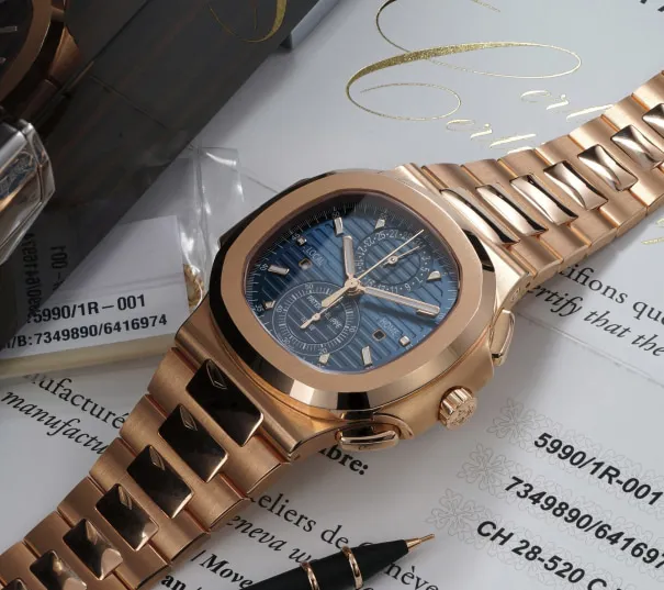 Patek Philippe Nautilus 5990/1R 42.5mm 18k pink gold Blue 1