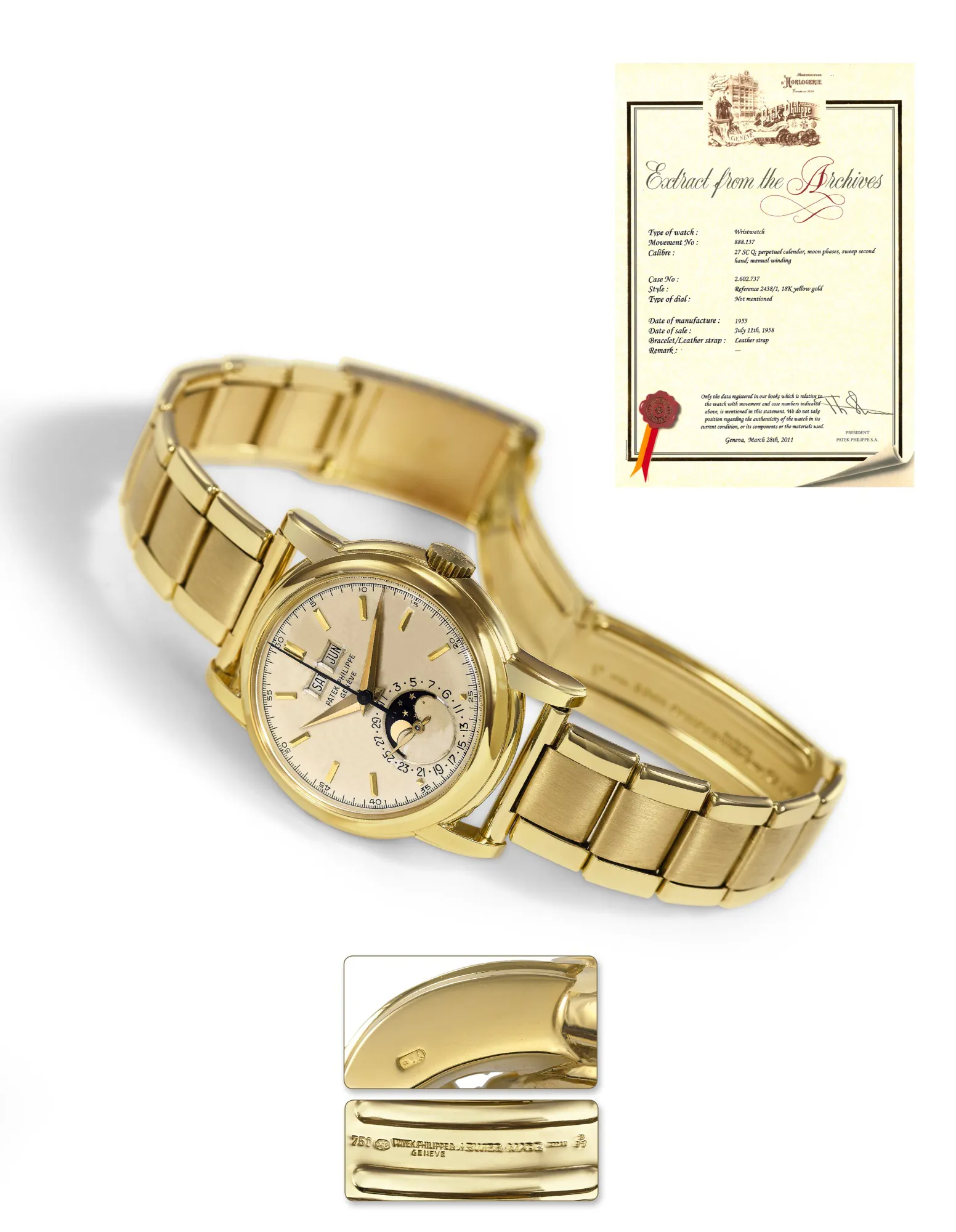 Patek Philippe Perpetual Calendar 2438/1 37mm Yellow gold Silver