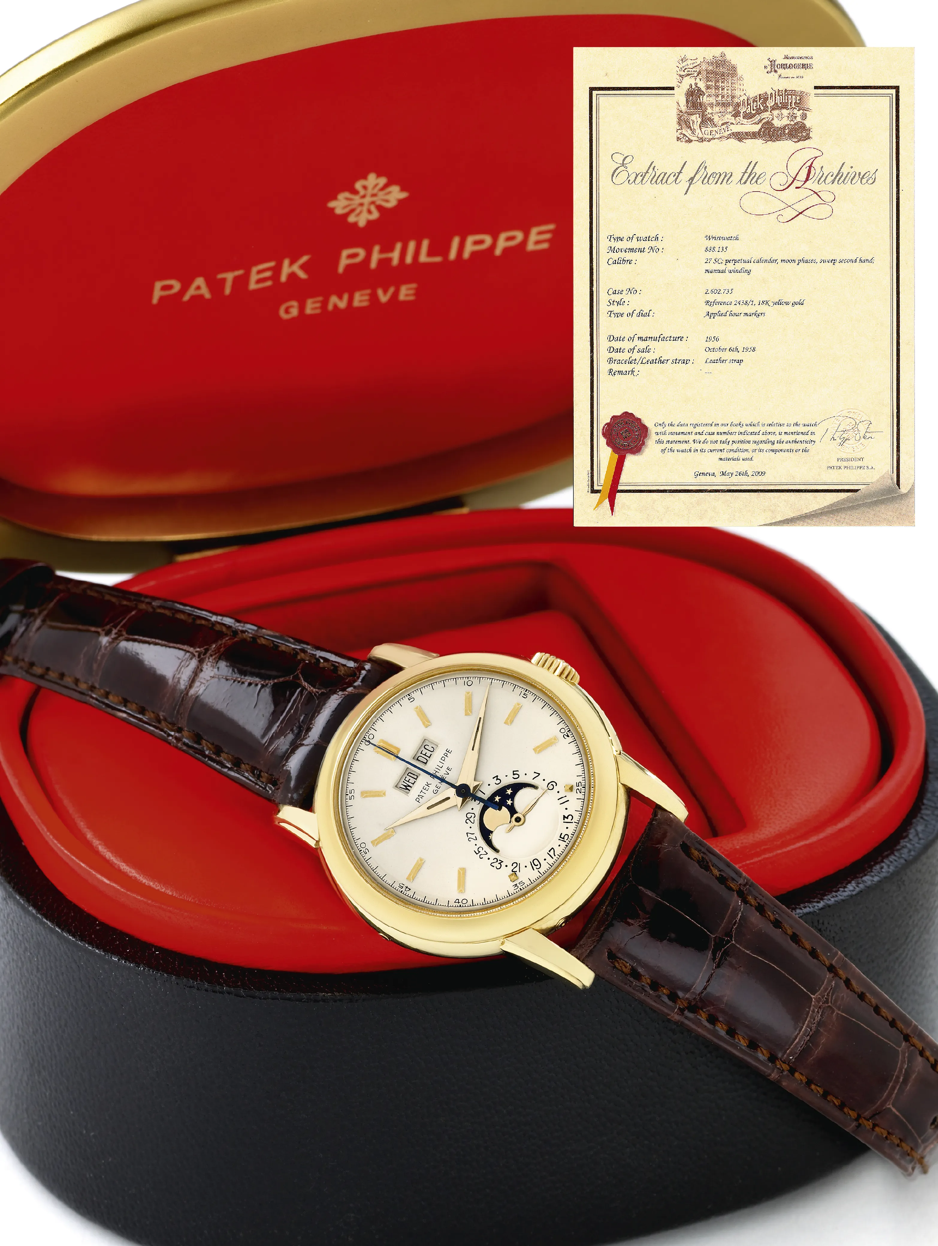 Patek Philippe Perpetual Calendar 2438/1 37mm Yellow gold Silver