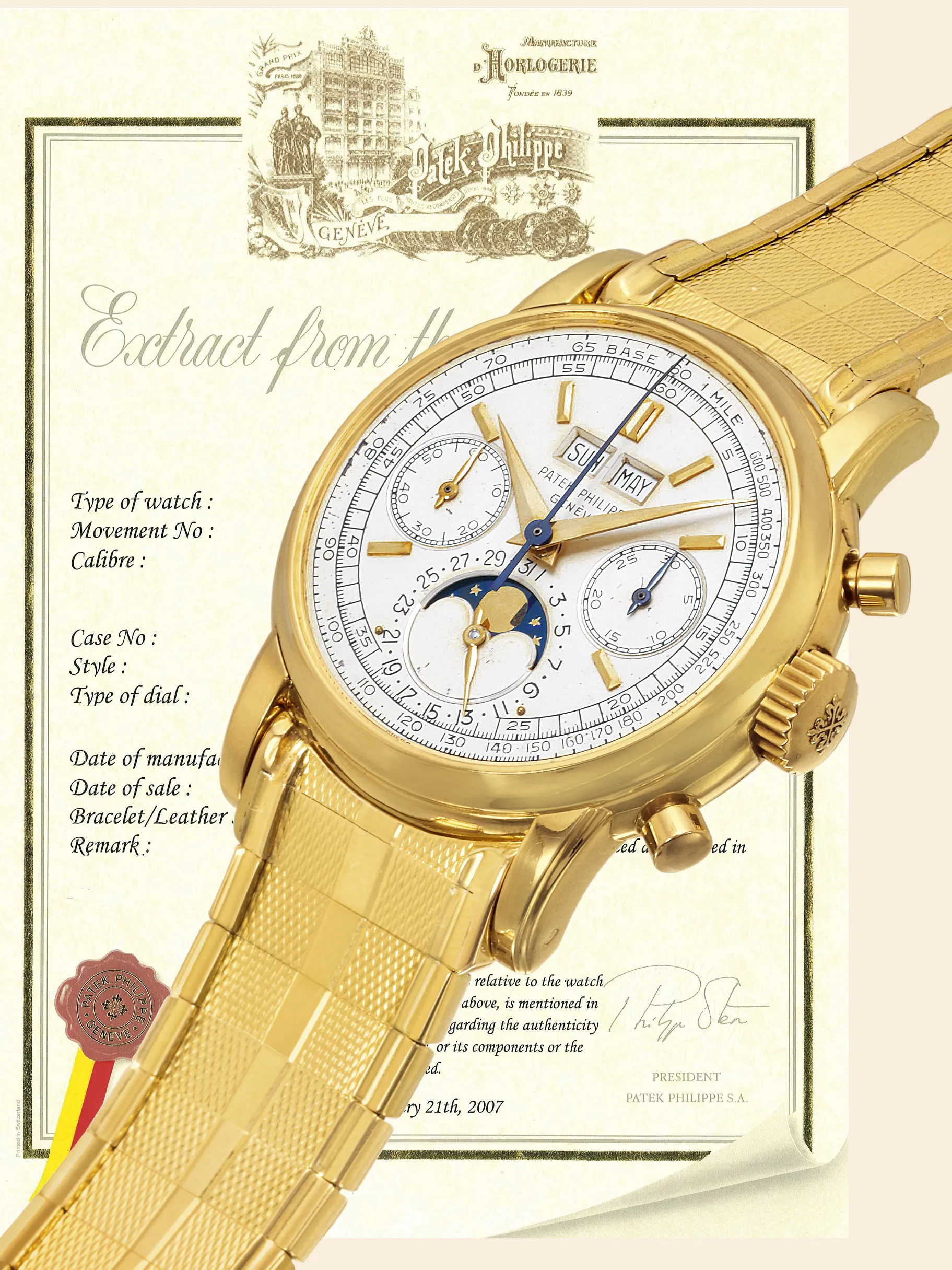 Patek Philippe Perpetual Calendar Chronograph 2499 38mm Yellow gold Silver