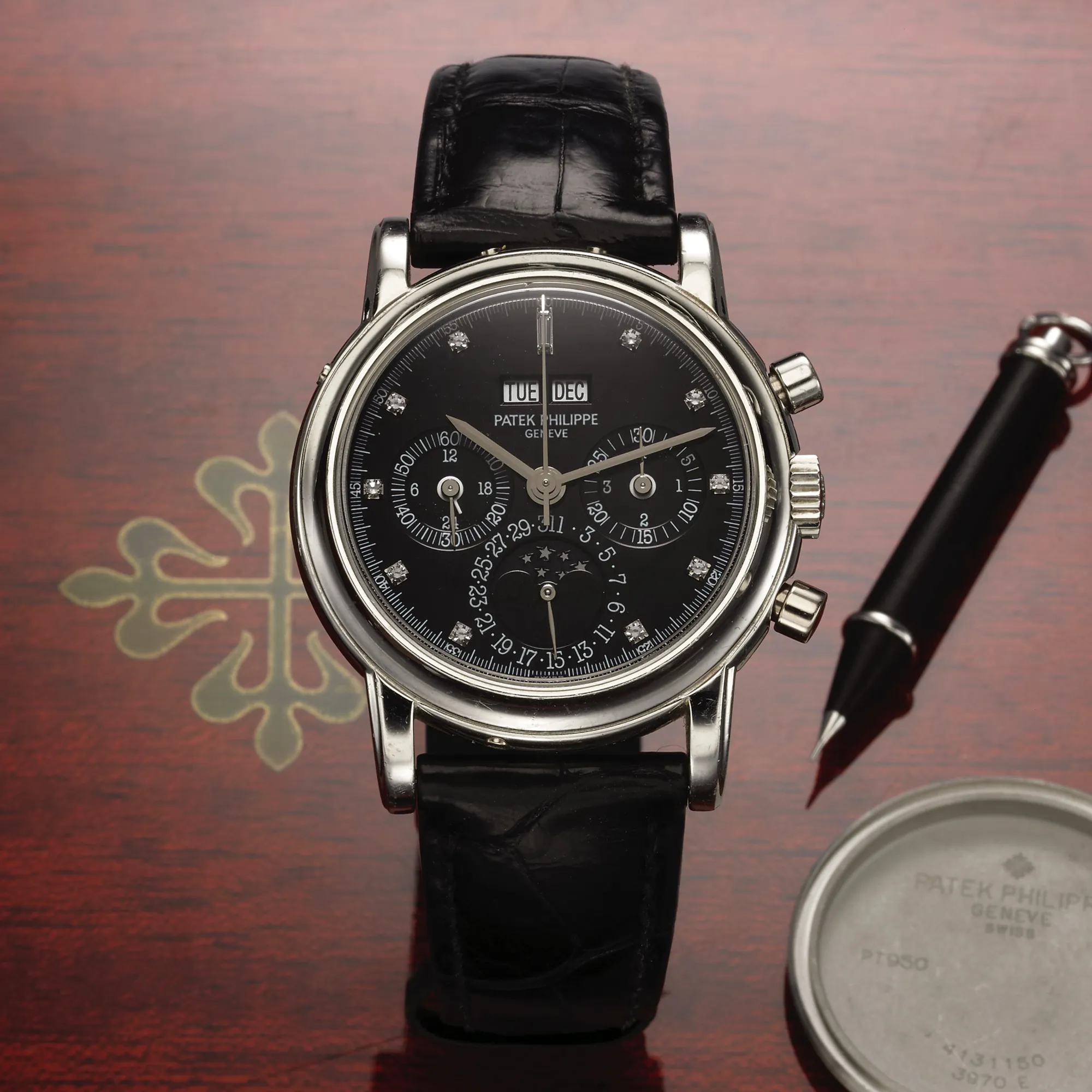 Patek Philippe Perpetual Calendar Chronograph 3970EP 36mm Platinum Black