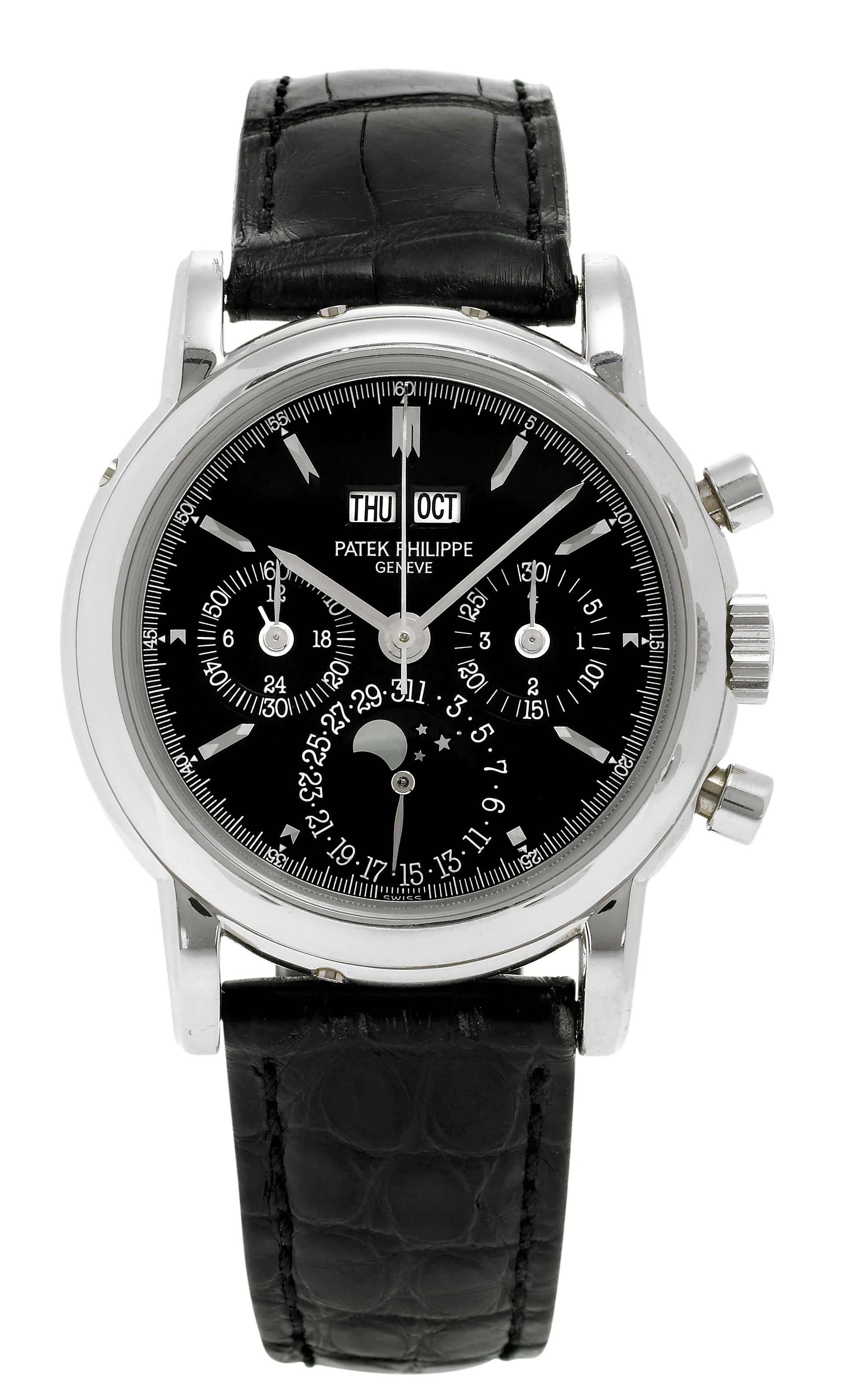 Patek Philippe Perpetual Calendar Chronograph 3970EP 36mm Platinum Black