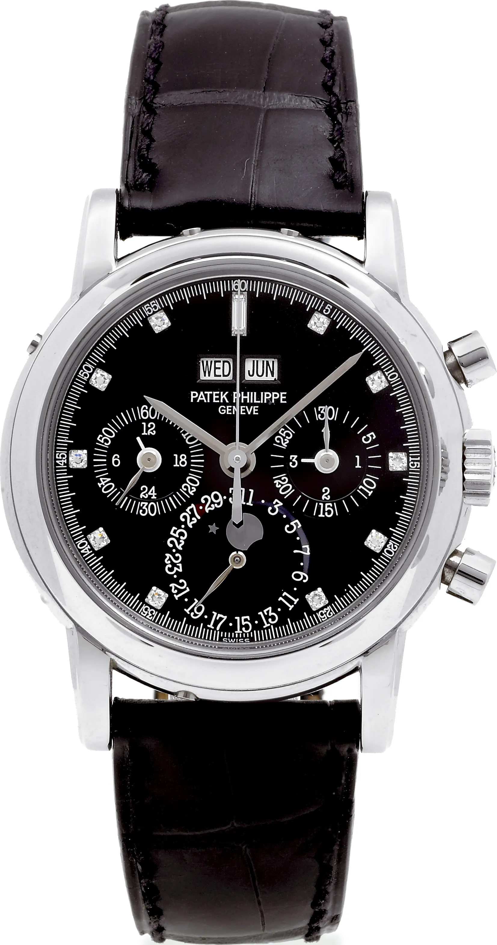 Patek Philippe Perpetual Calendar Chronograph 3970EP 36mm Platinum Black