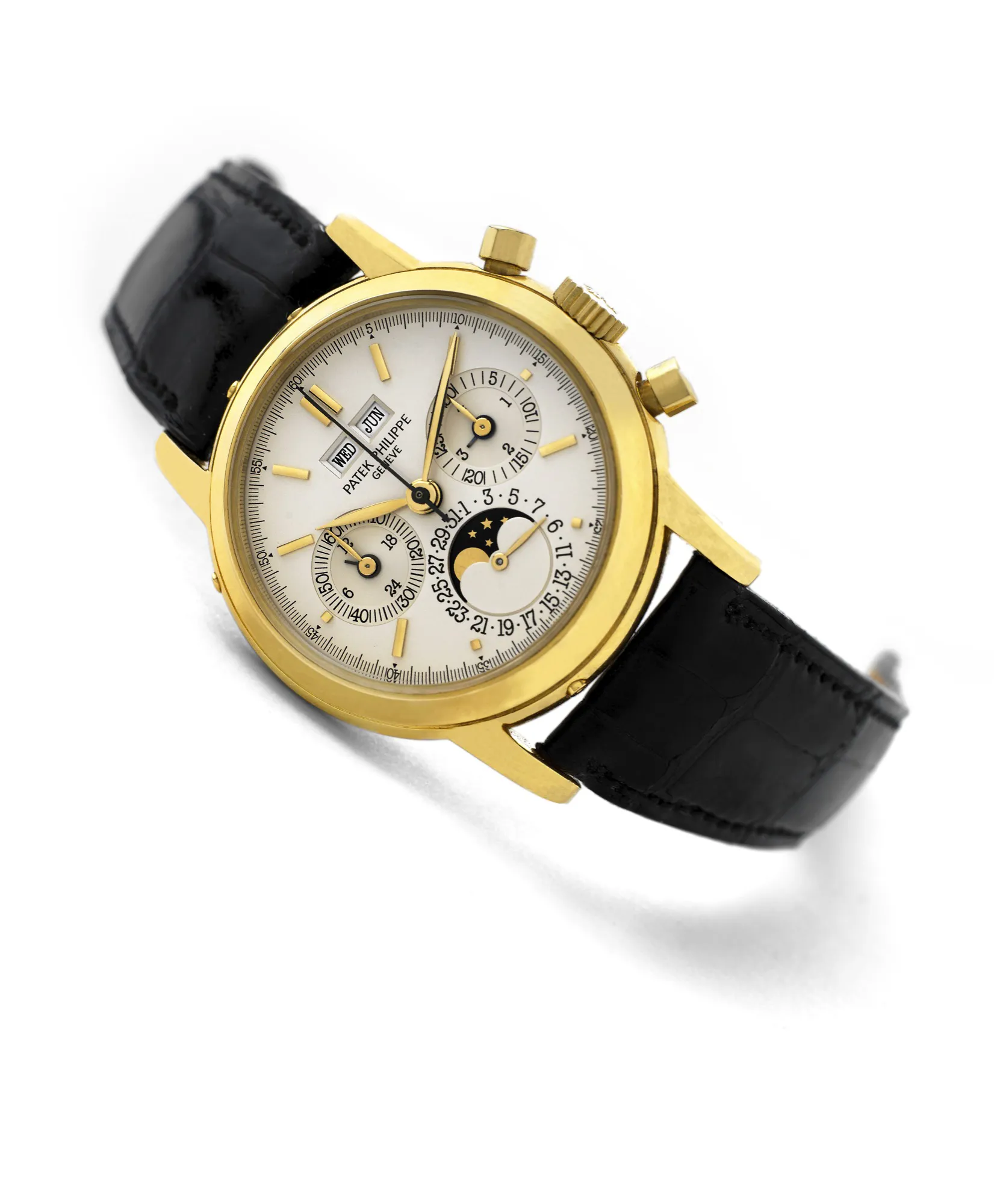 Patek Philippe Perpetual Calendar Chronograph 3971 36mm Yellow gold Silver