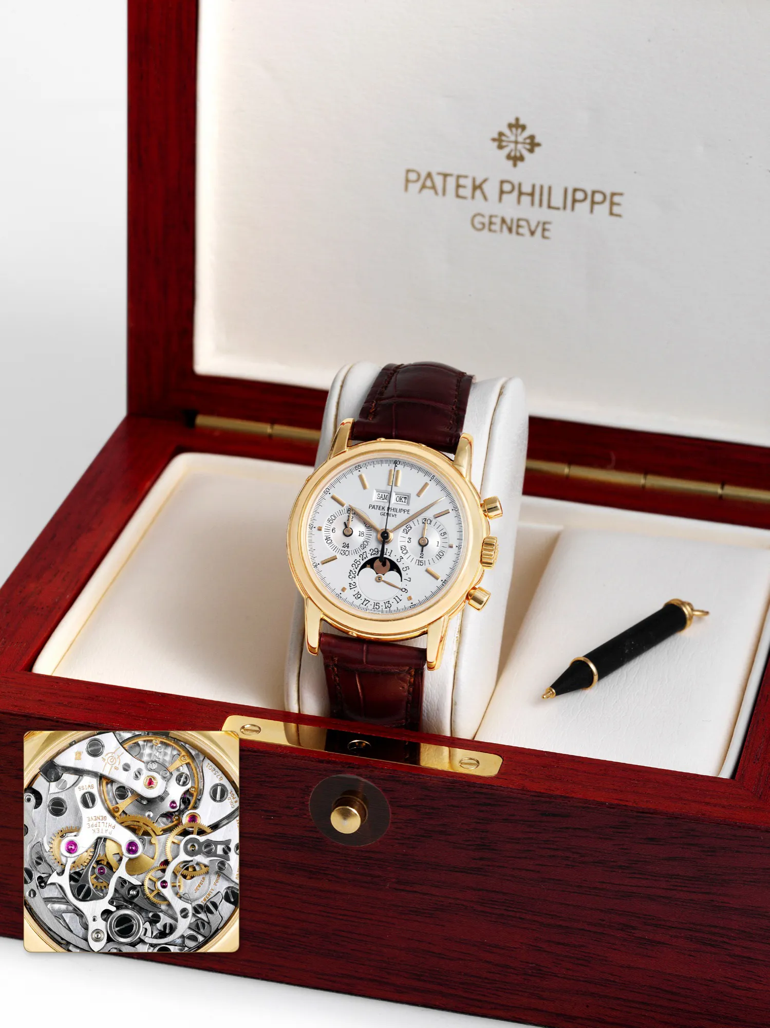 Patek Philippe Perpetual Calendar Chronograph 3971 36mm Yellow gold Silver