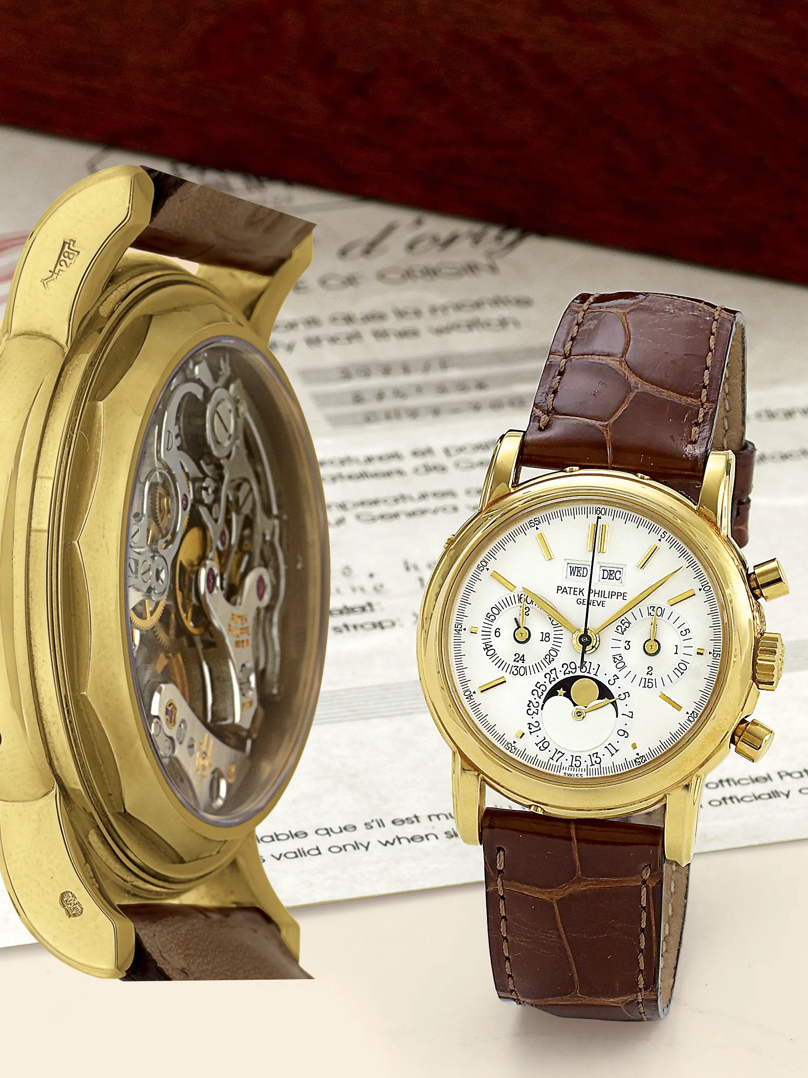 Patek Philippe Perpetual Calendar Chronograph 3971 36mm Yellow gold Silver