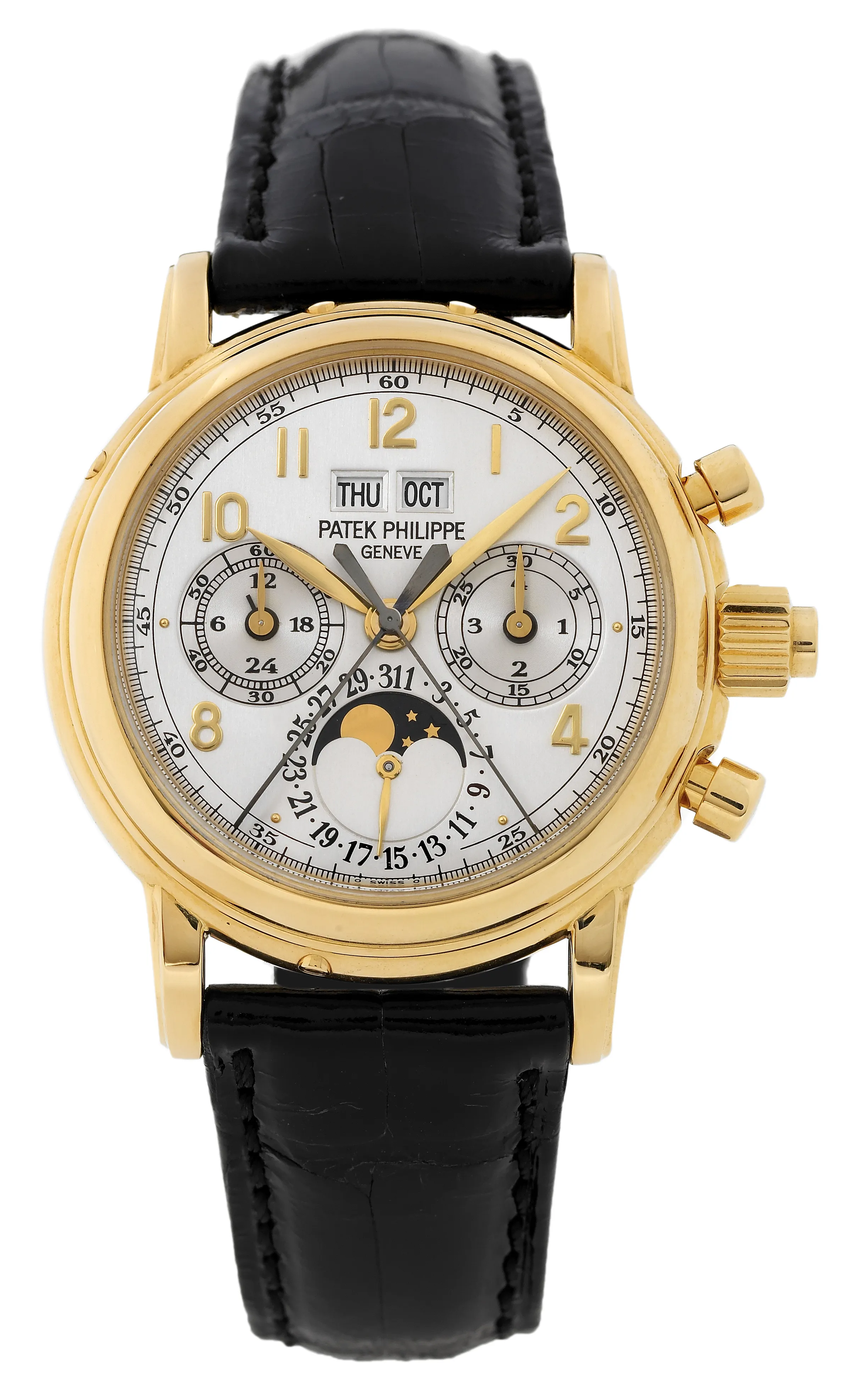 Patek Philippe Perpetual Calendar Split-Seconds Chronograph 5004J 36mm Yellow gold Silver