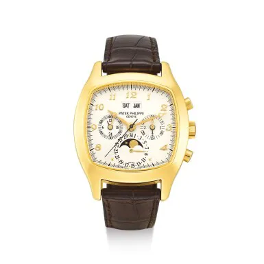 Patek Philippe Perpetual Calendar Chronograph 5020 37mm Yellow gold Silver