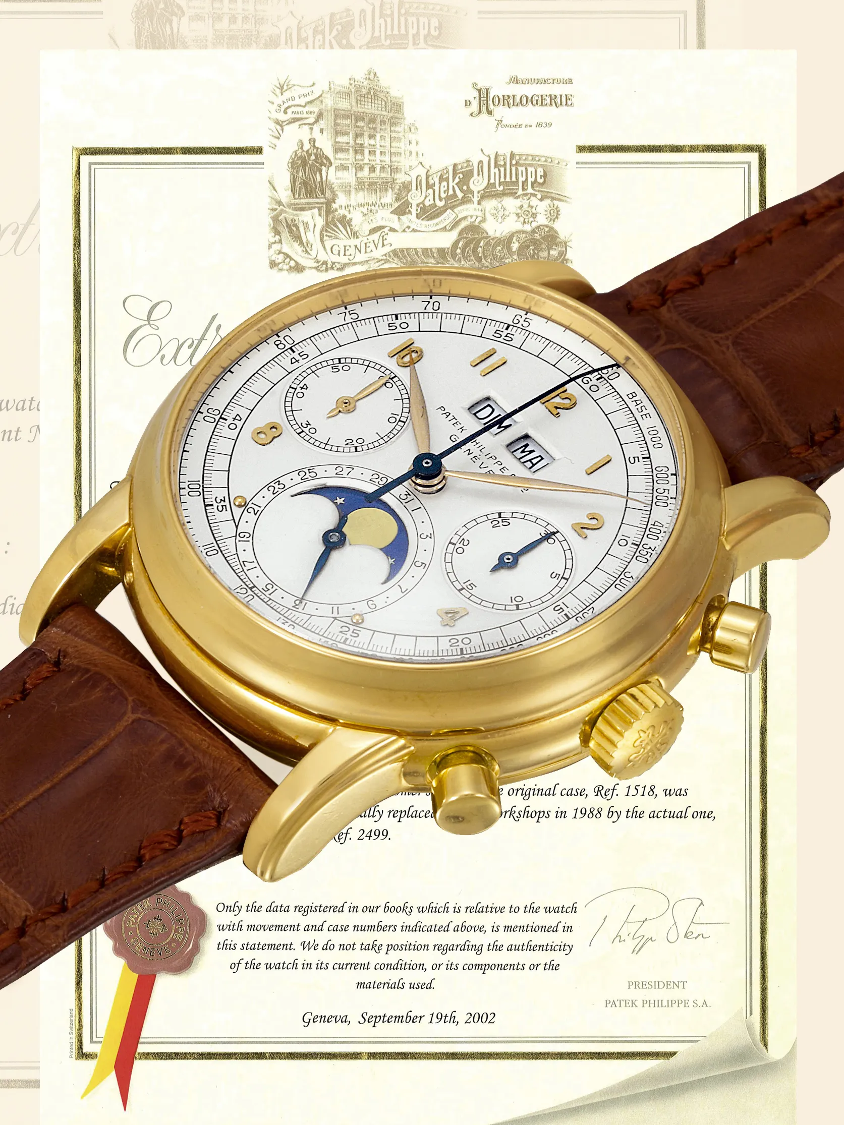 Patek Philippe Perpetual Calendar Chronograph 2499 38mm Yellow gold Silver