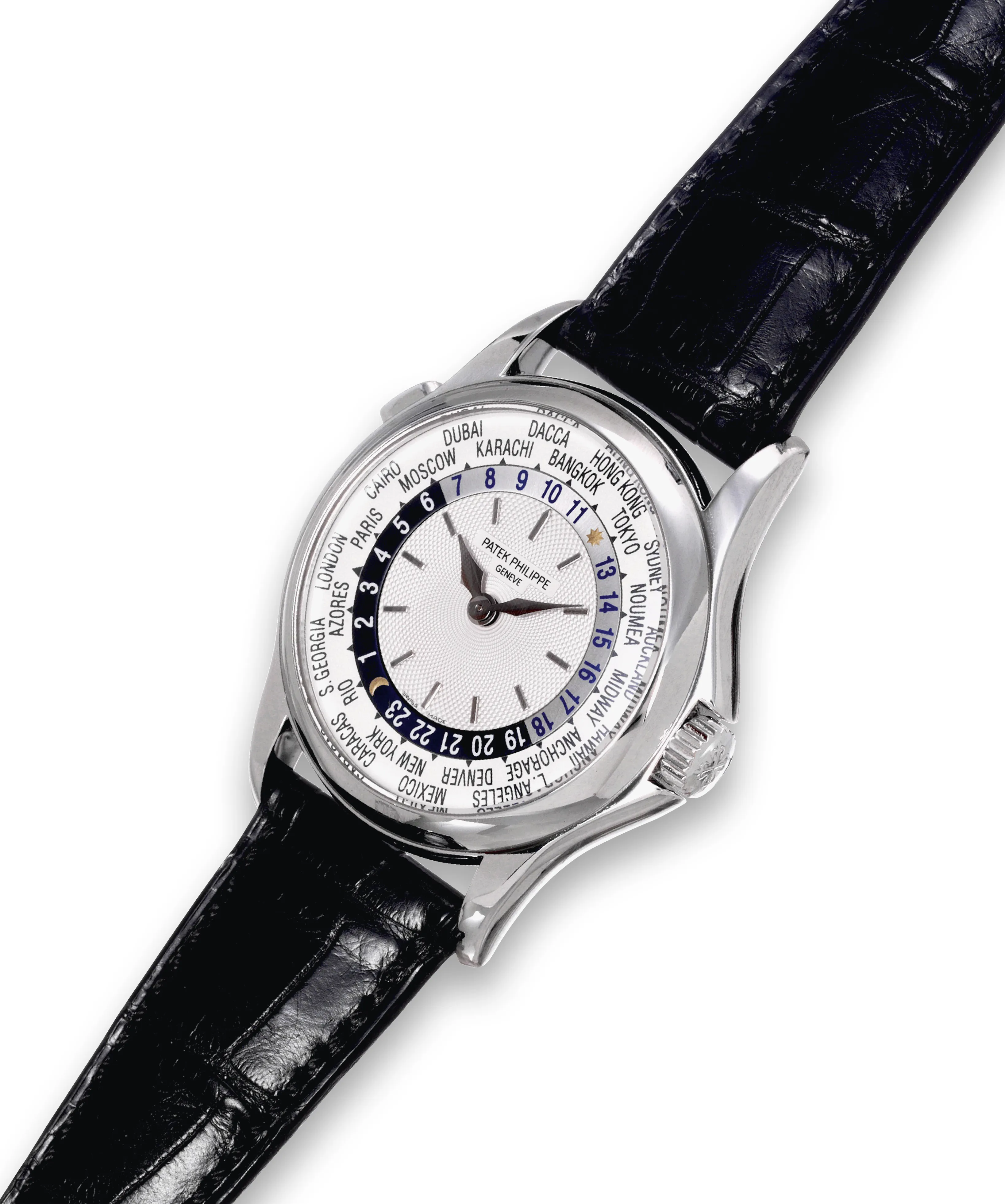 Patek Philippe World Time 5110G 37mm White gold Guilloché