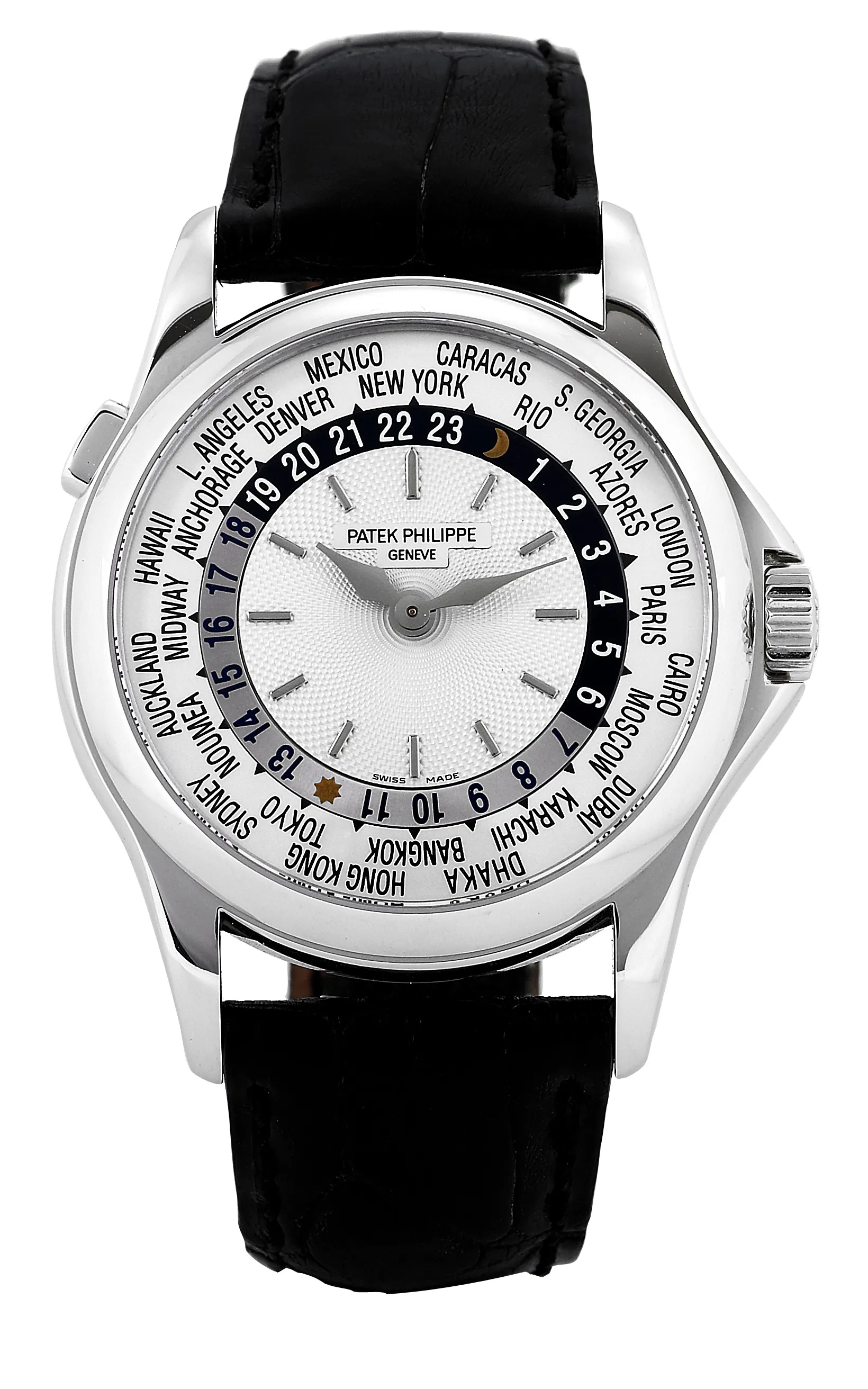 Patek Philippe World Time 5110G 37mm White gold Silver