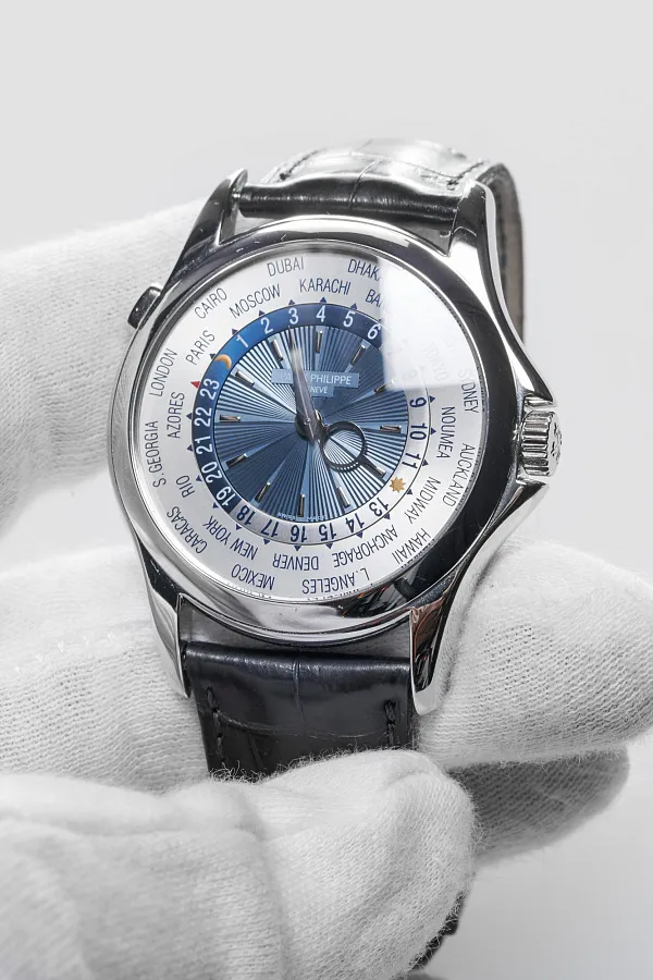 Patek Philippe World Time 5130P 39mm Platinum Blue 6