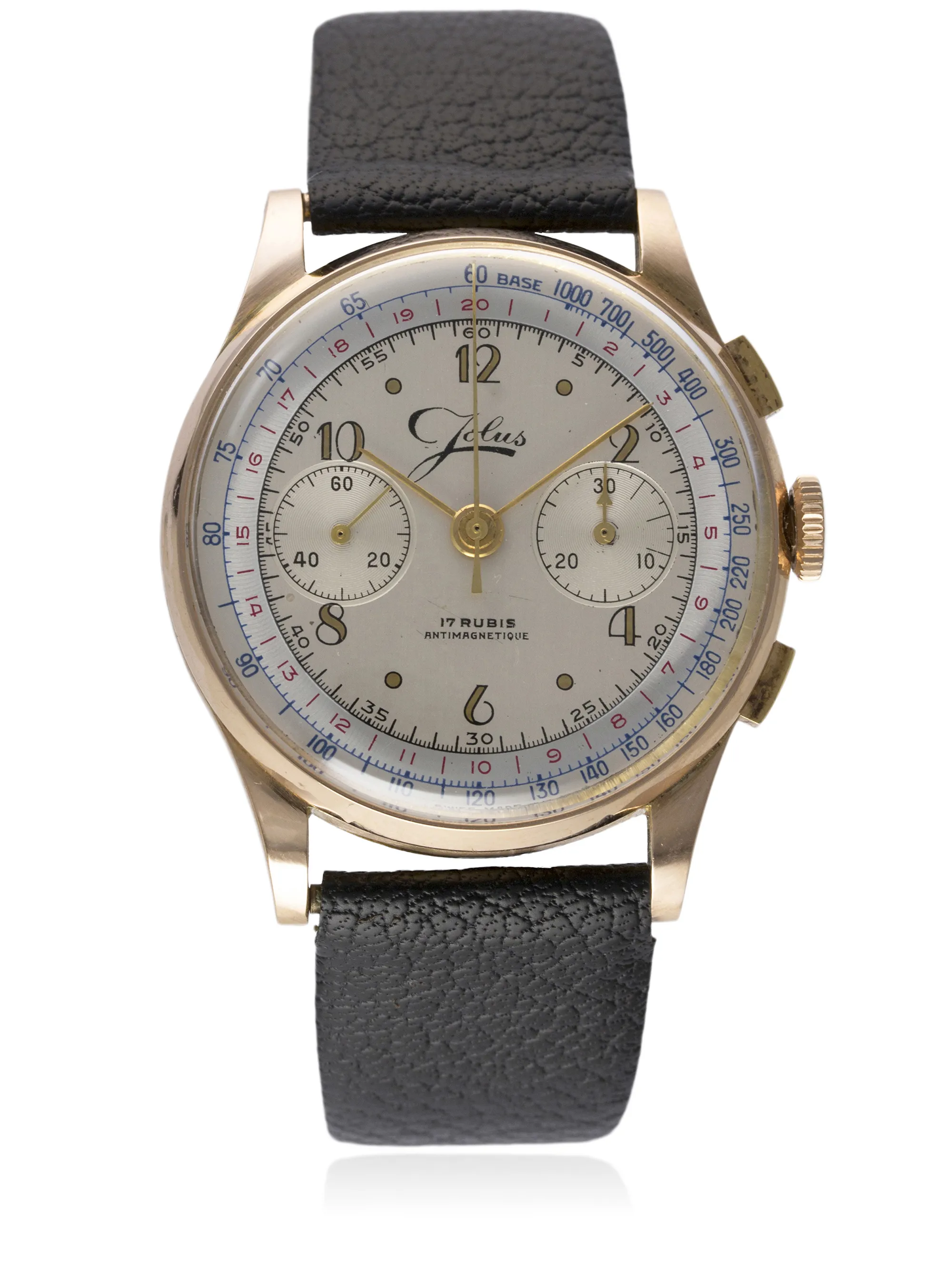 Jolus Chronograph 38mm 18k solid rose gold Silver Two-Tone