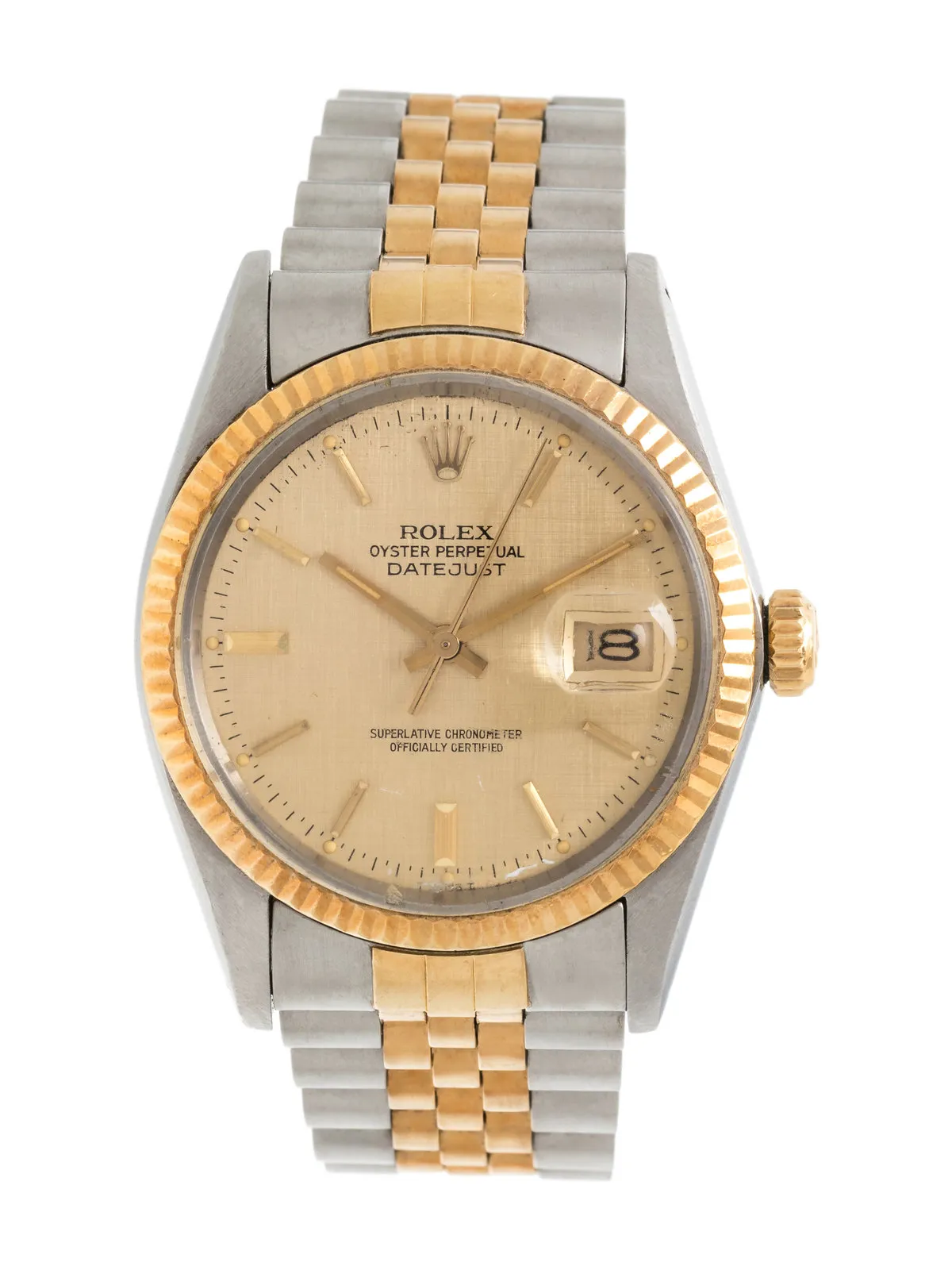 Rolex Datejust 36 16013 34mm Stainless steel and 18k yellow gold Textured gold