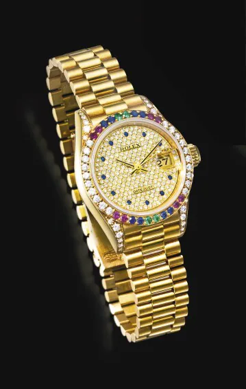 Rolex Lady-Datejust 69038 26mm Yellow gold Paved diamond