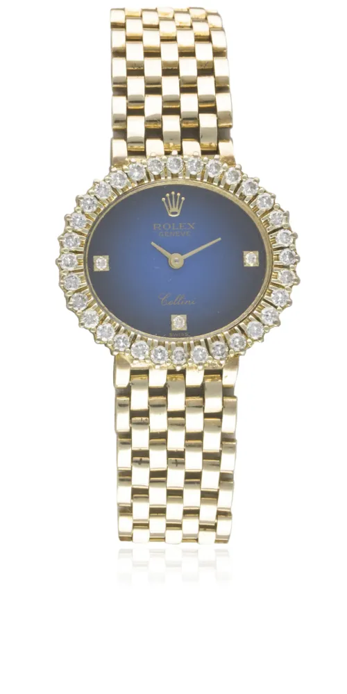 Rolex Cellini 4081 28mm Yellow gold and Diamond Blue Vignette