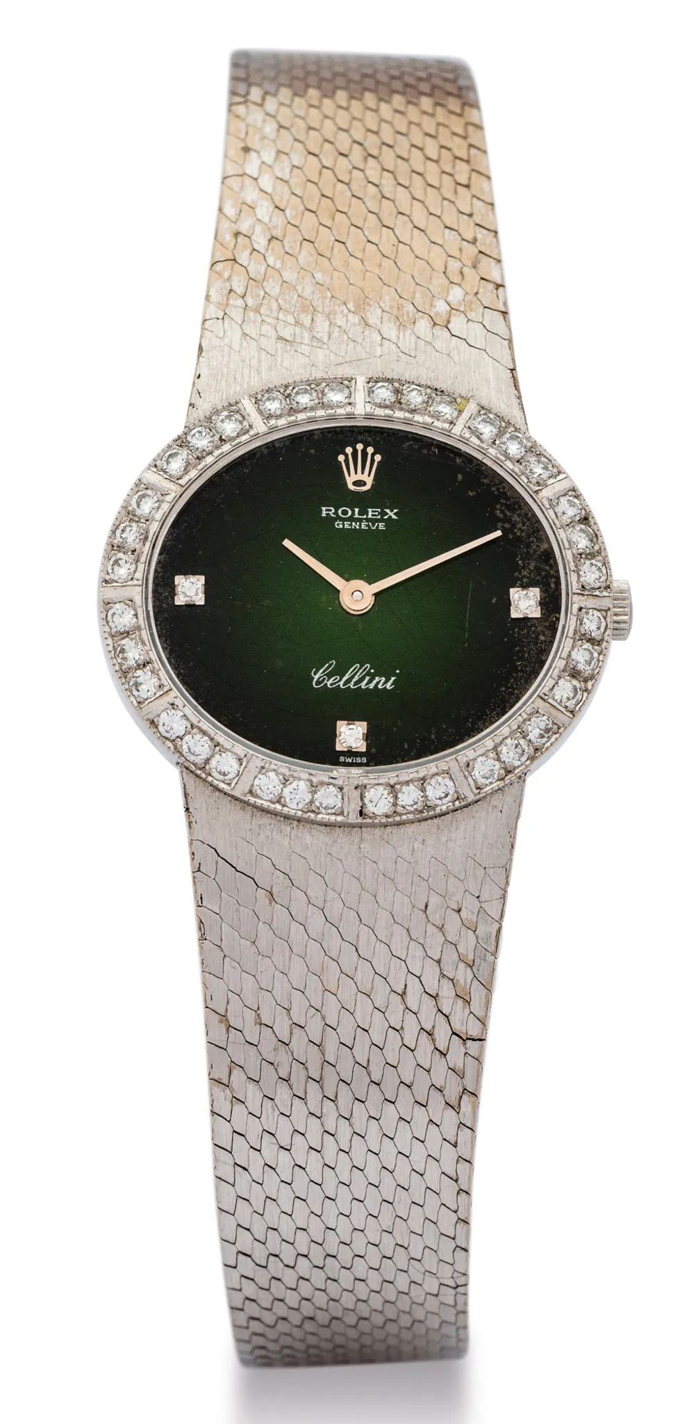 Rolex Cellini 4081 25mm White gold and Diamond Green