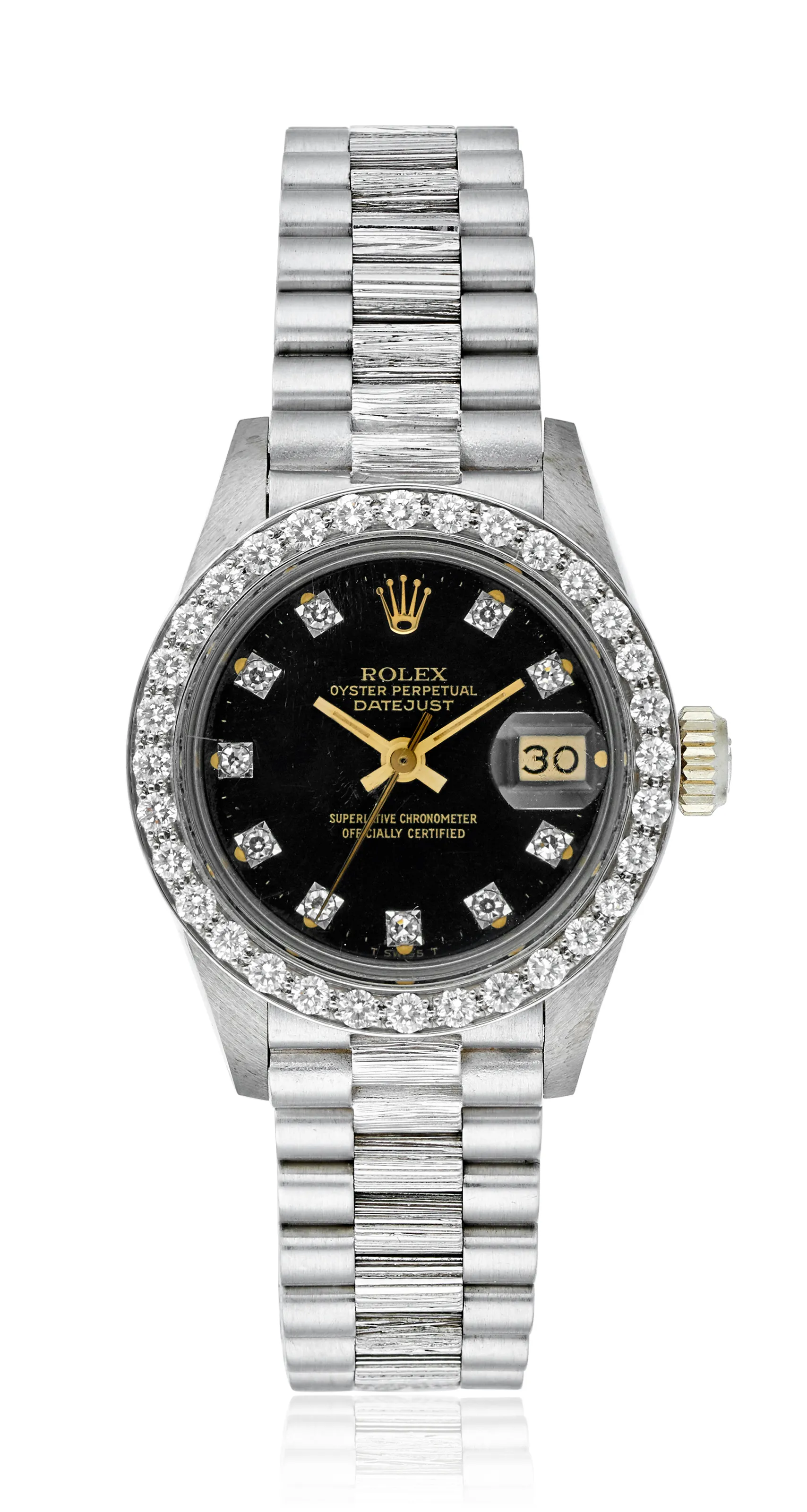 Rolex Lady-Datejust 6913 25.5mm White gold Black lacquer