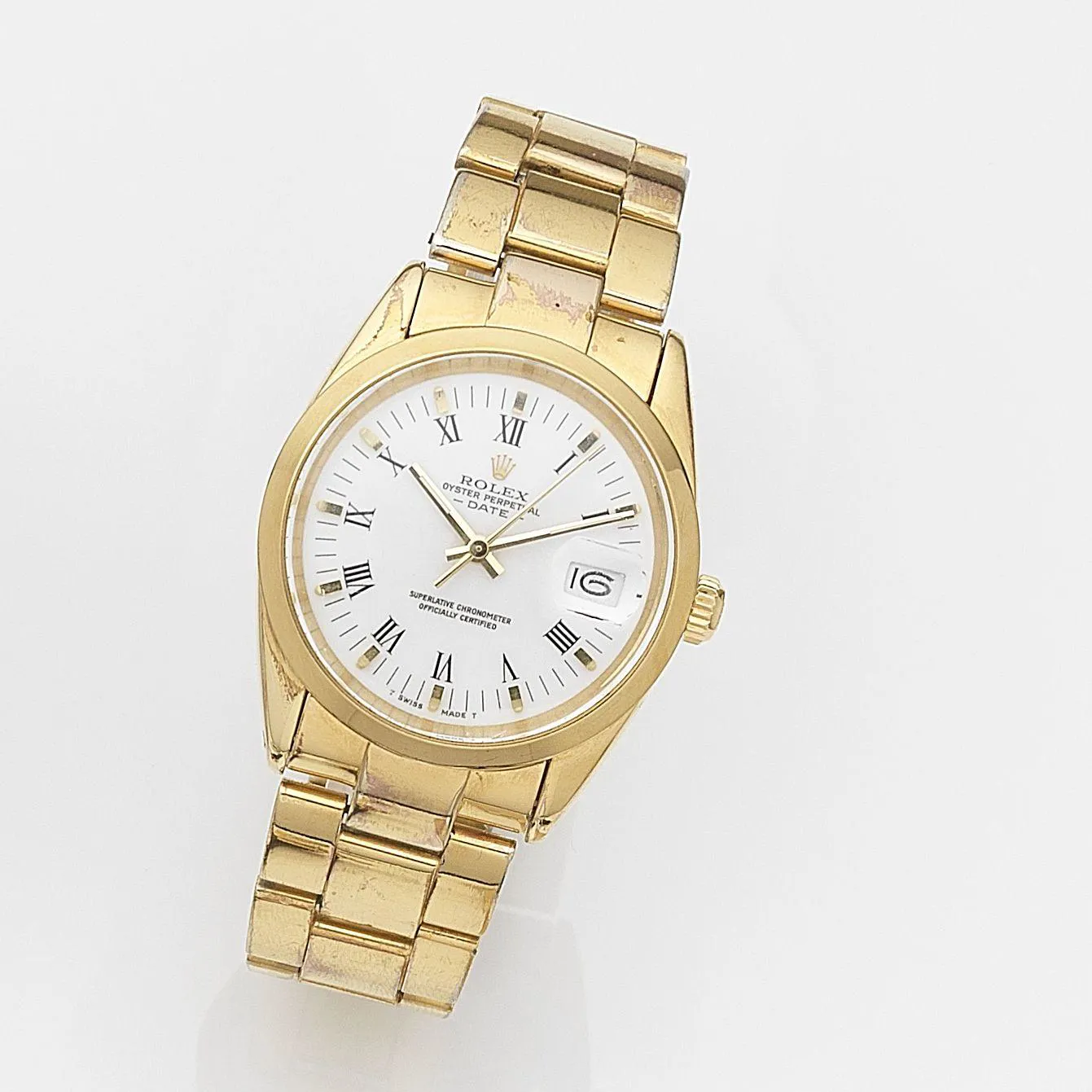 Rolex Oyster Perpetual Date 15505 34mm GOLD PLATED White