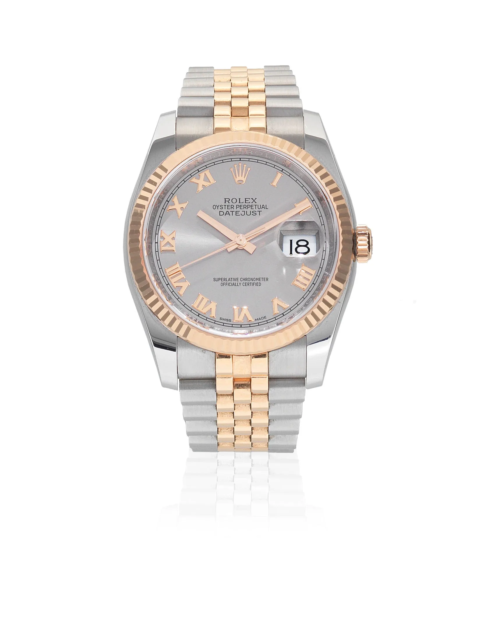 Rolex Datejust 36 116231 37mm Rose gold and Stainless steel Sunburst silver